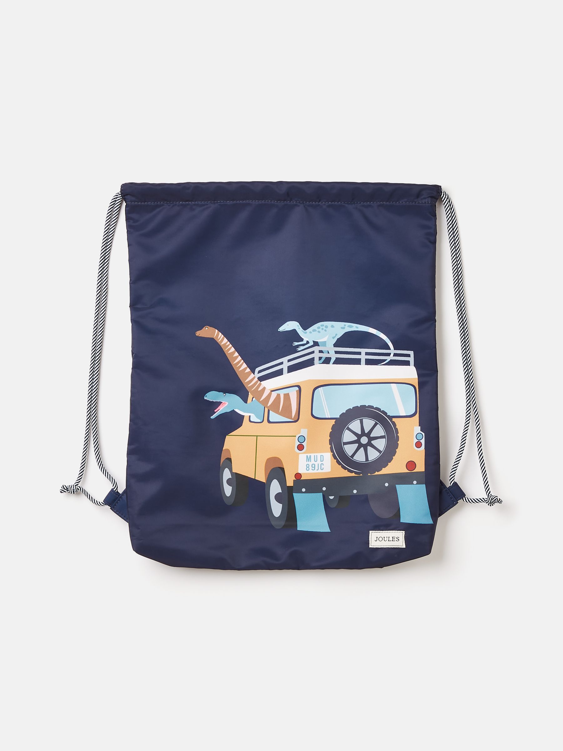 Buy Joules Boys Adventurer Navy Blue Dinosaur Drawstring Bag from the Joules online shop
