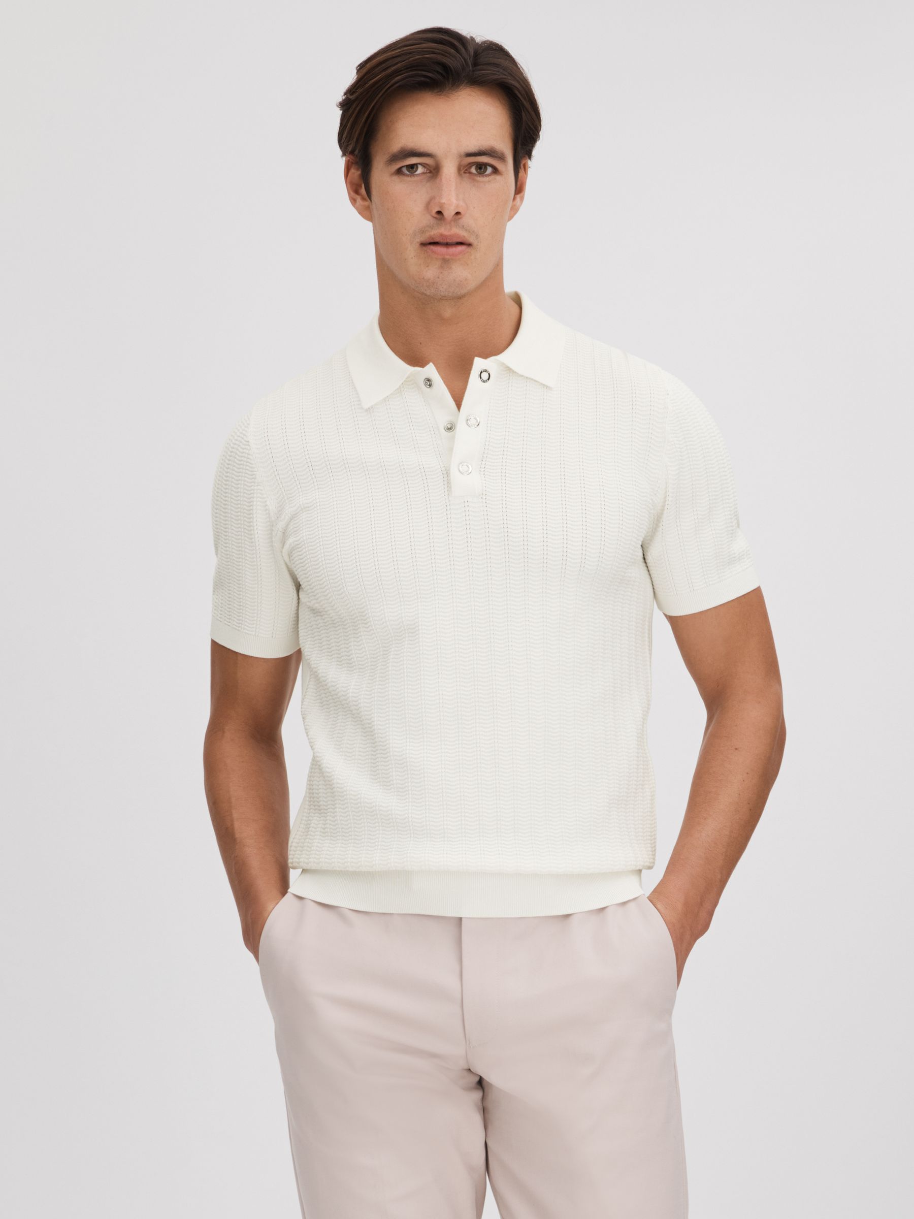 Reiss white polo top