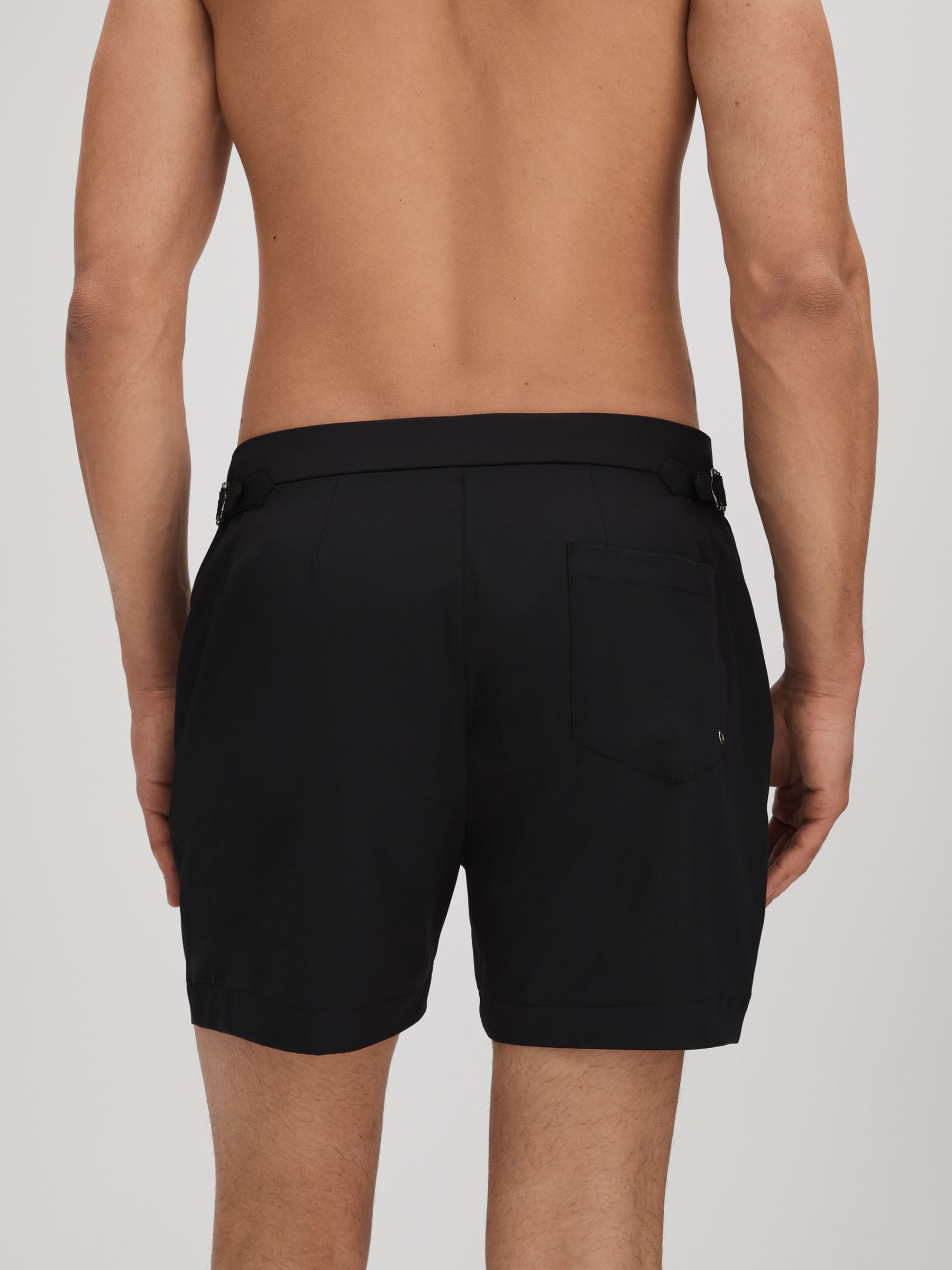 Reiss Side Adjuster Swim Shorts in Black REISS
