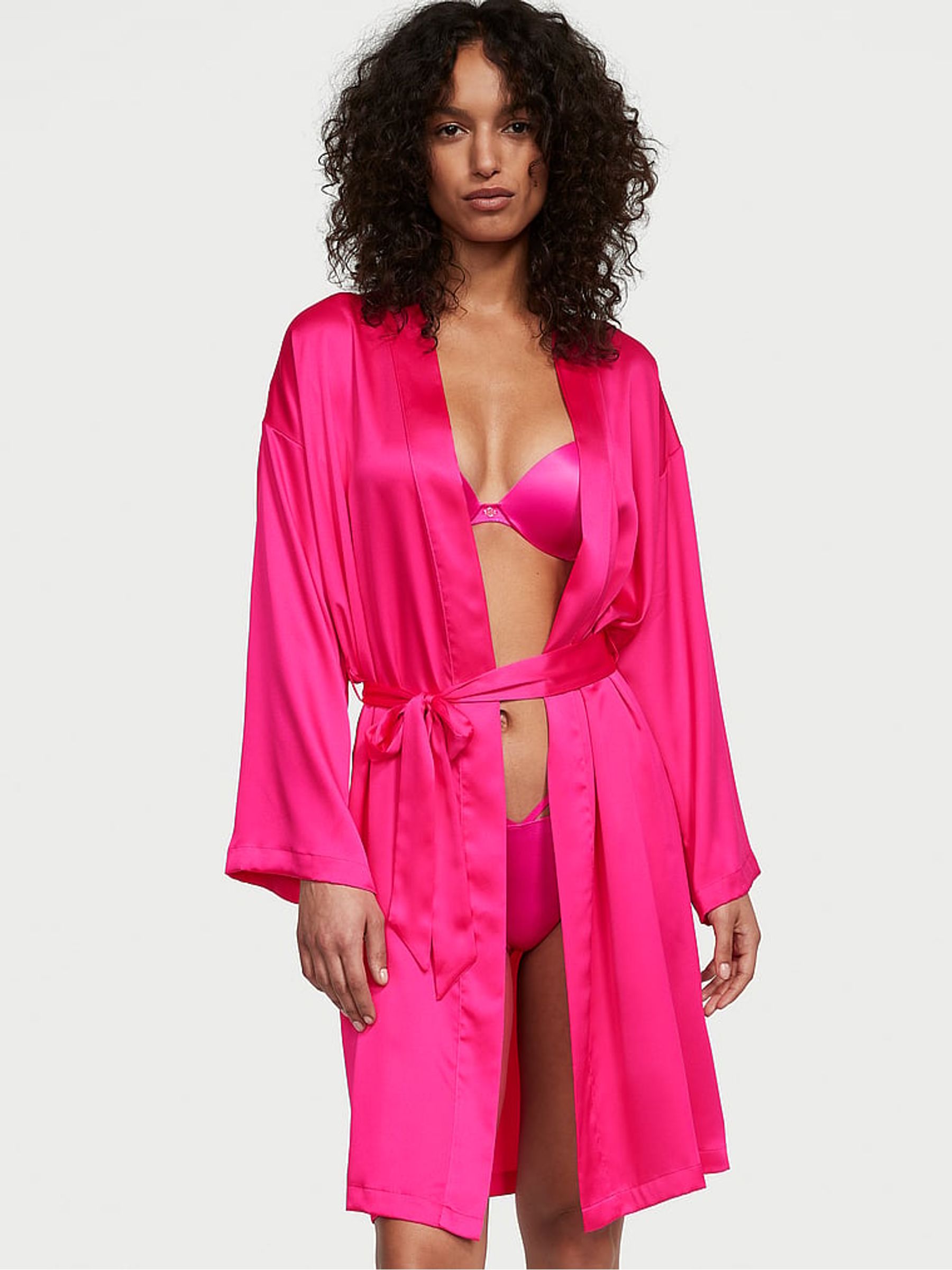 Victoria's secret pink satin robe new arrivals