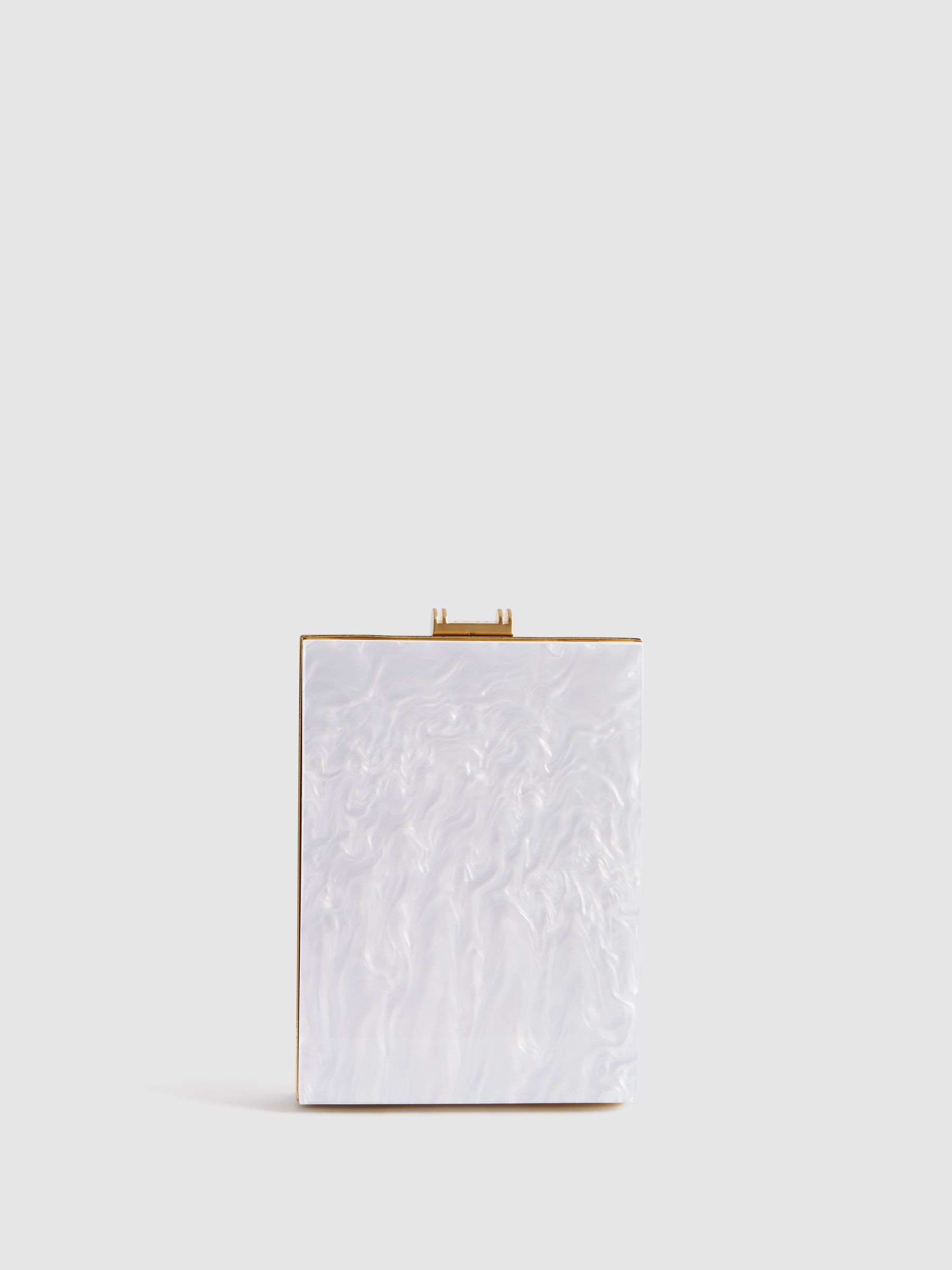 White clutch bag with strap on sale