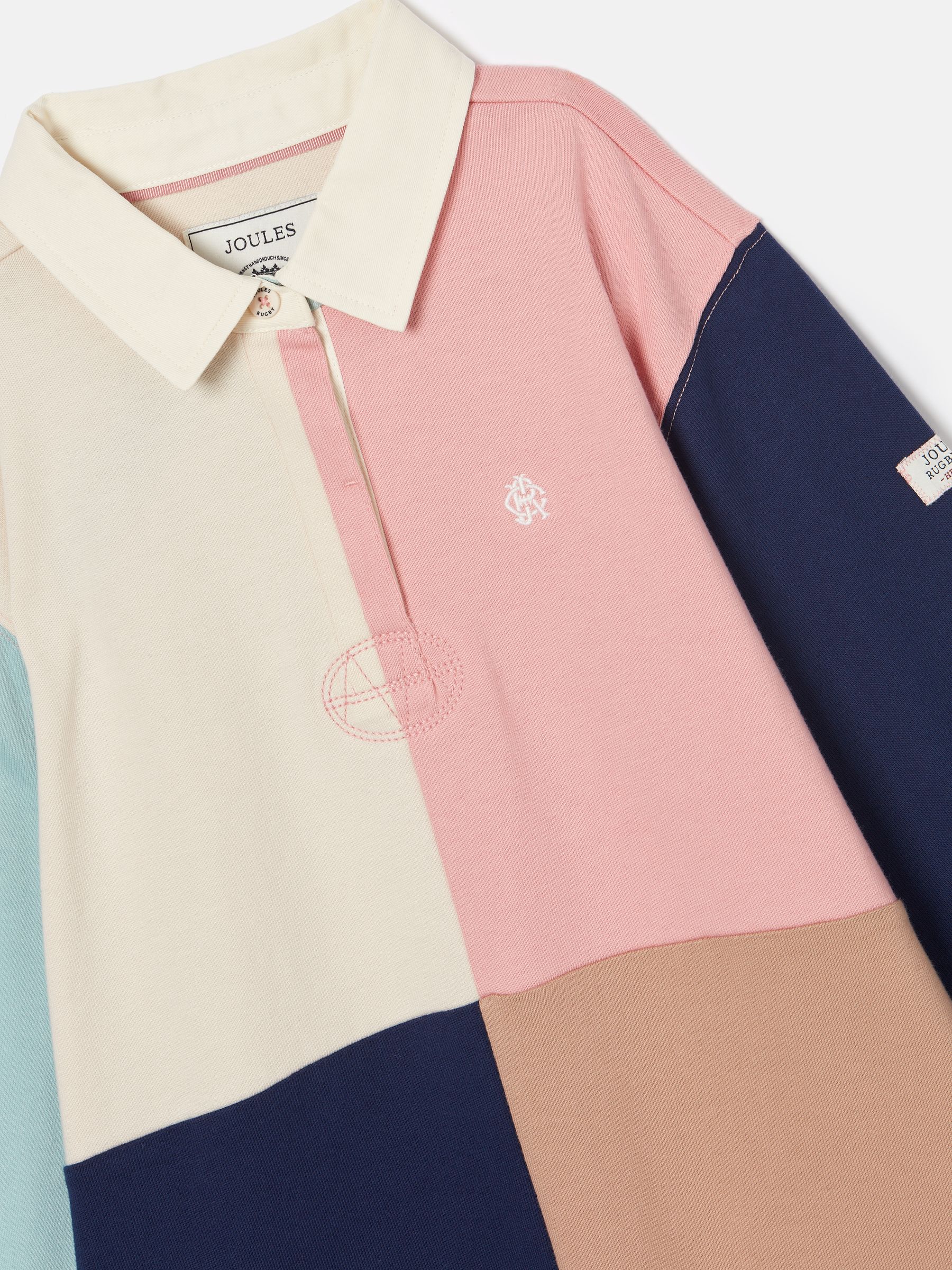 Girls Maisie Multi Colour Block Rugby Dress Joules