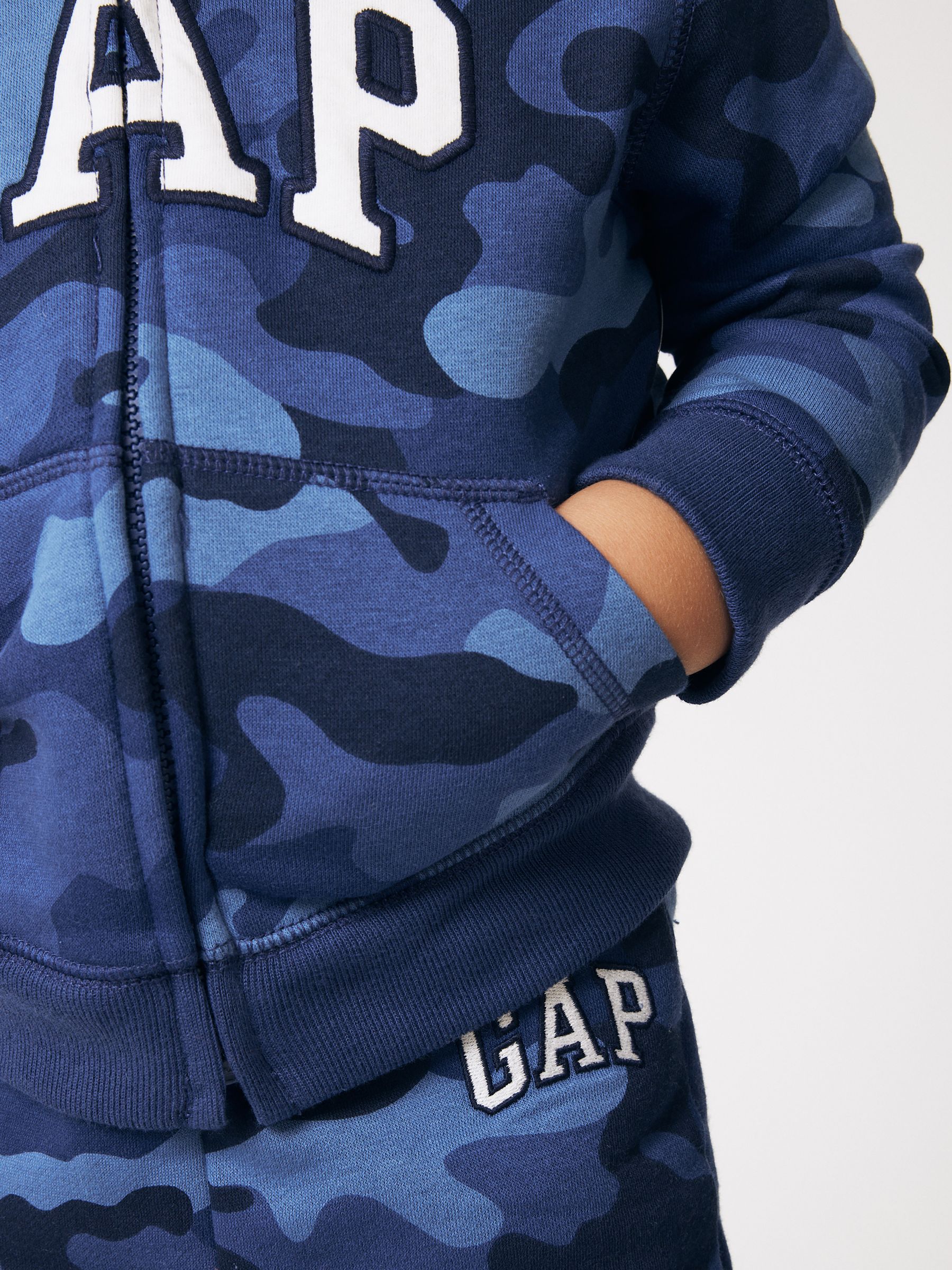 Blue Camo Logo Zip Through Hoodie Newborn 5yrs