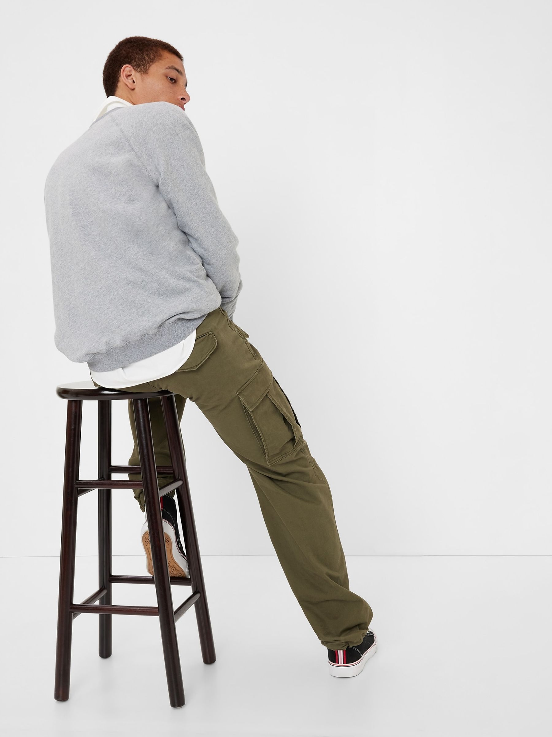 Buy Green Relaxed Utility Cargo Trousers from the Gap online shop