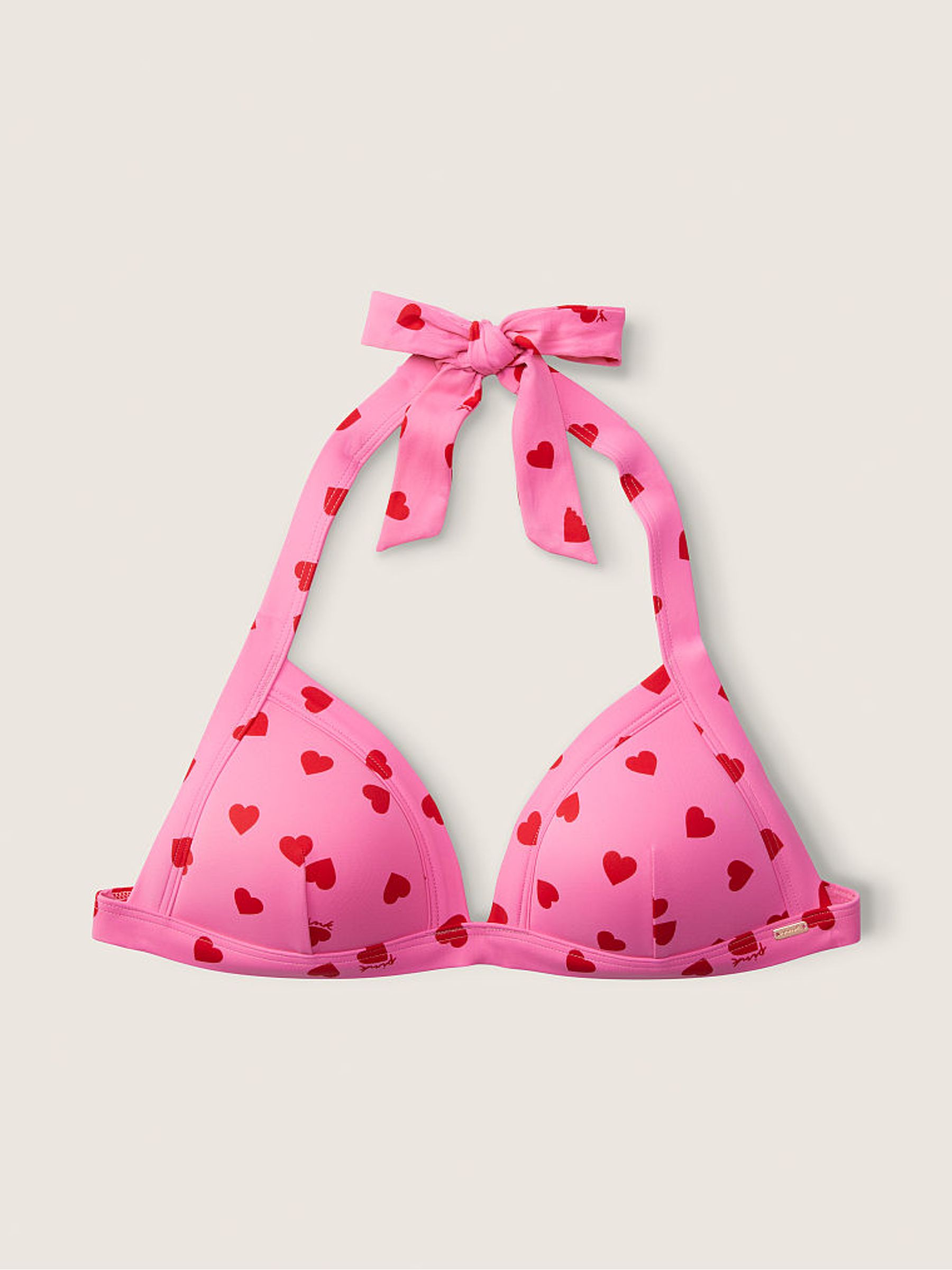 Buy Victoria s Secret Dreamy Pink Heart Push Up Triangle Halterneck Bikini Top from the Victoria s Secret UK online shop