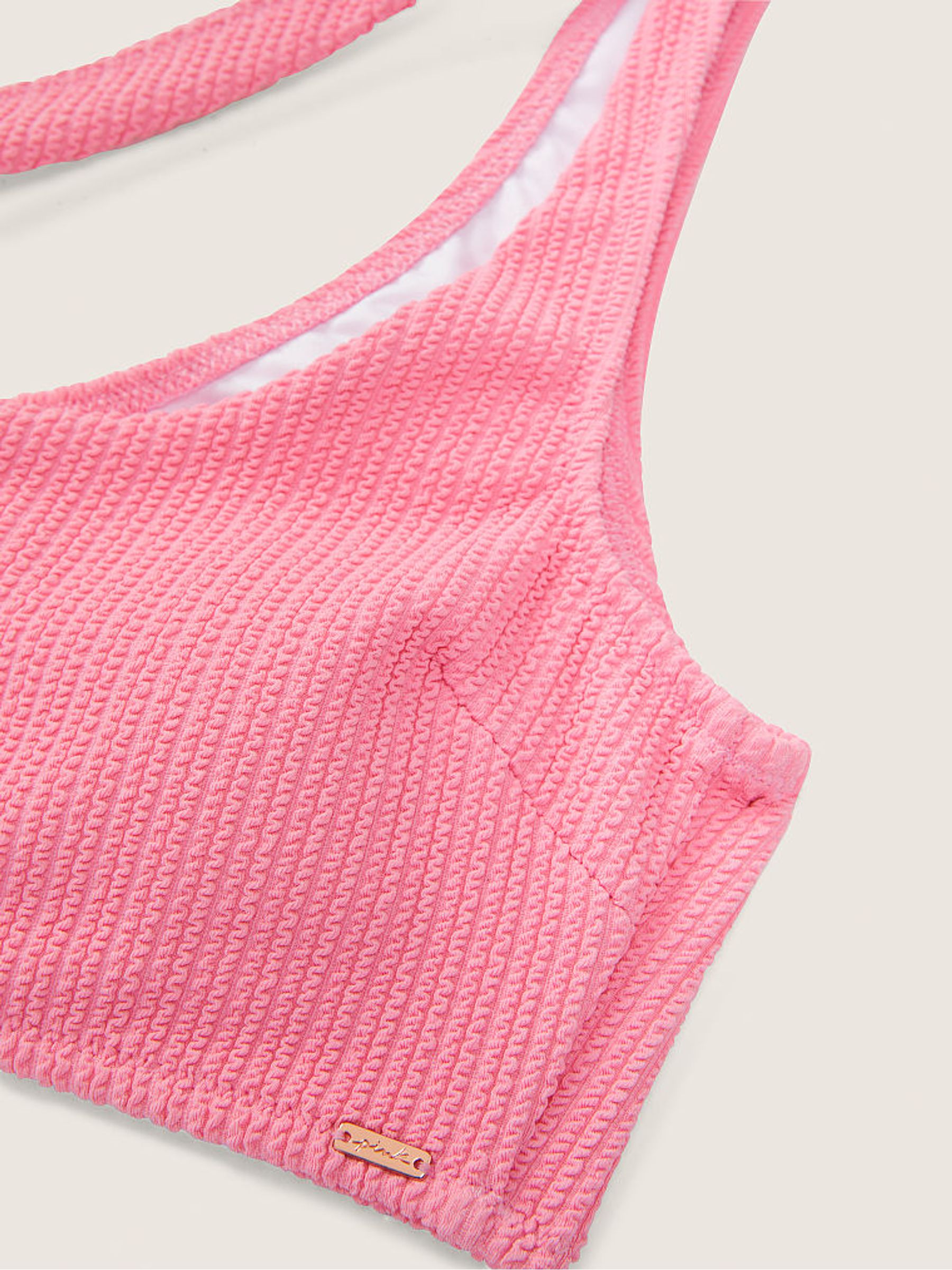 Pink Crinkle One Shoulder Bikini Top Victoria s Secret UK