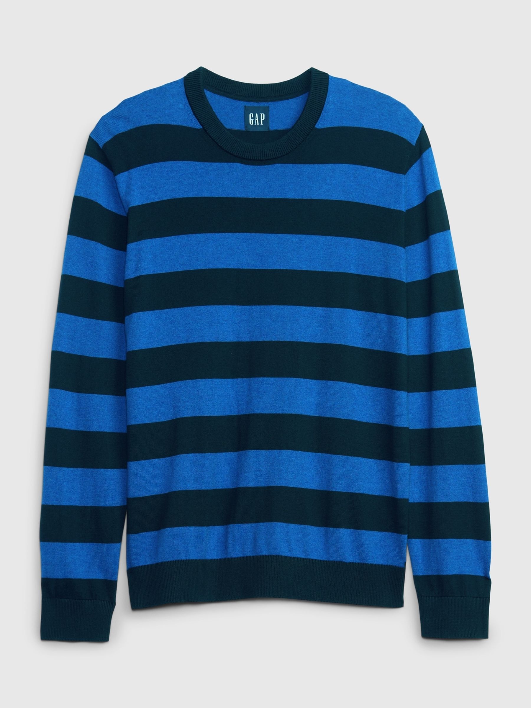 Blue Stripe Stripe Crew Long Sleeve Sweatshirt