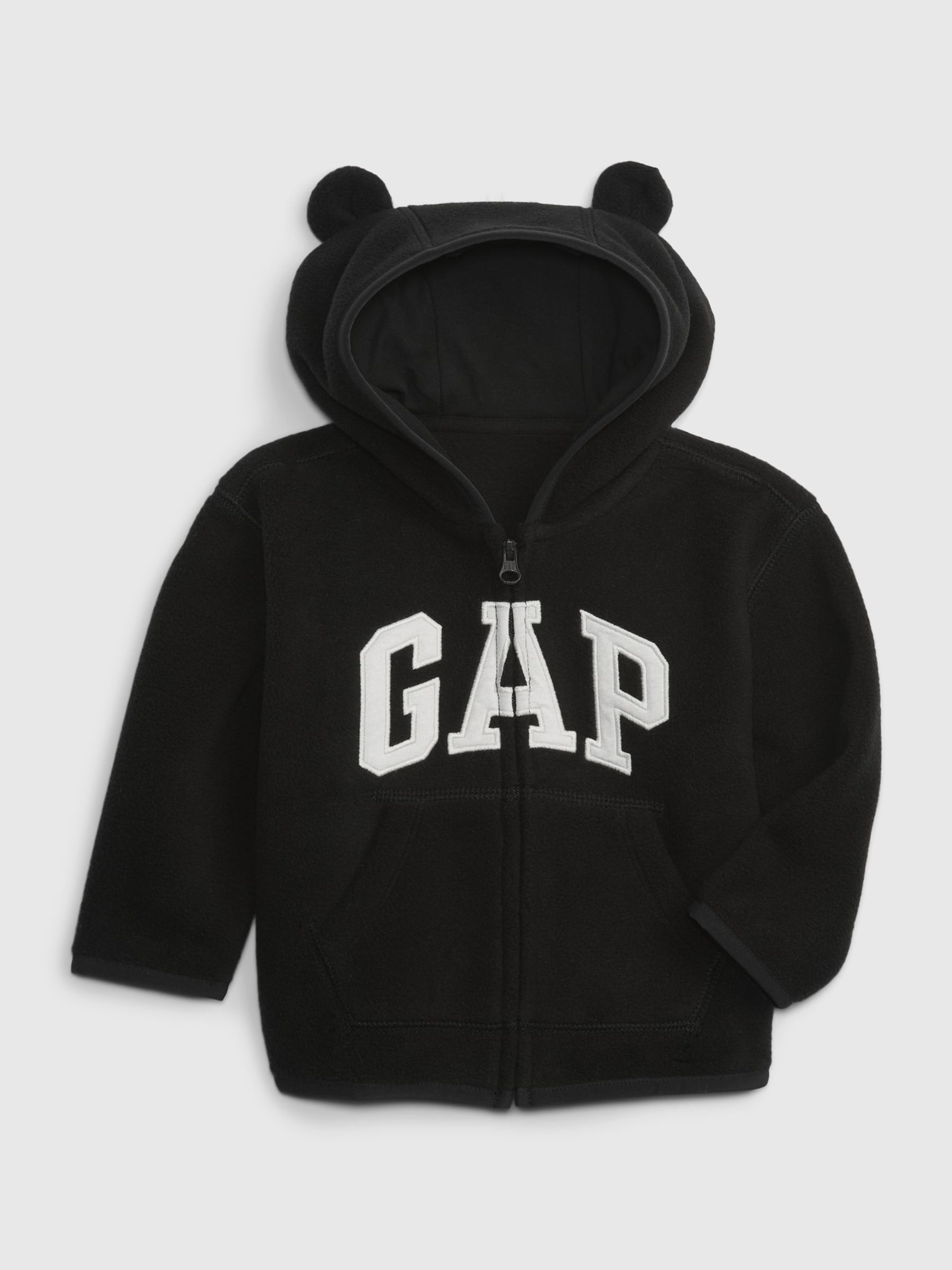 Black Logo Bear Ear Hoodie - Image 1 of 4