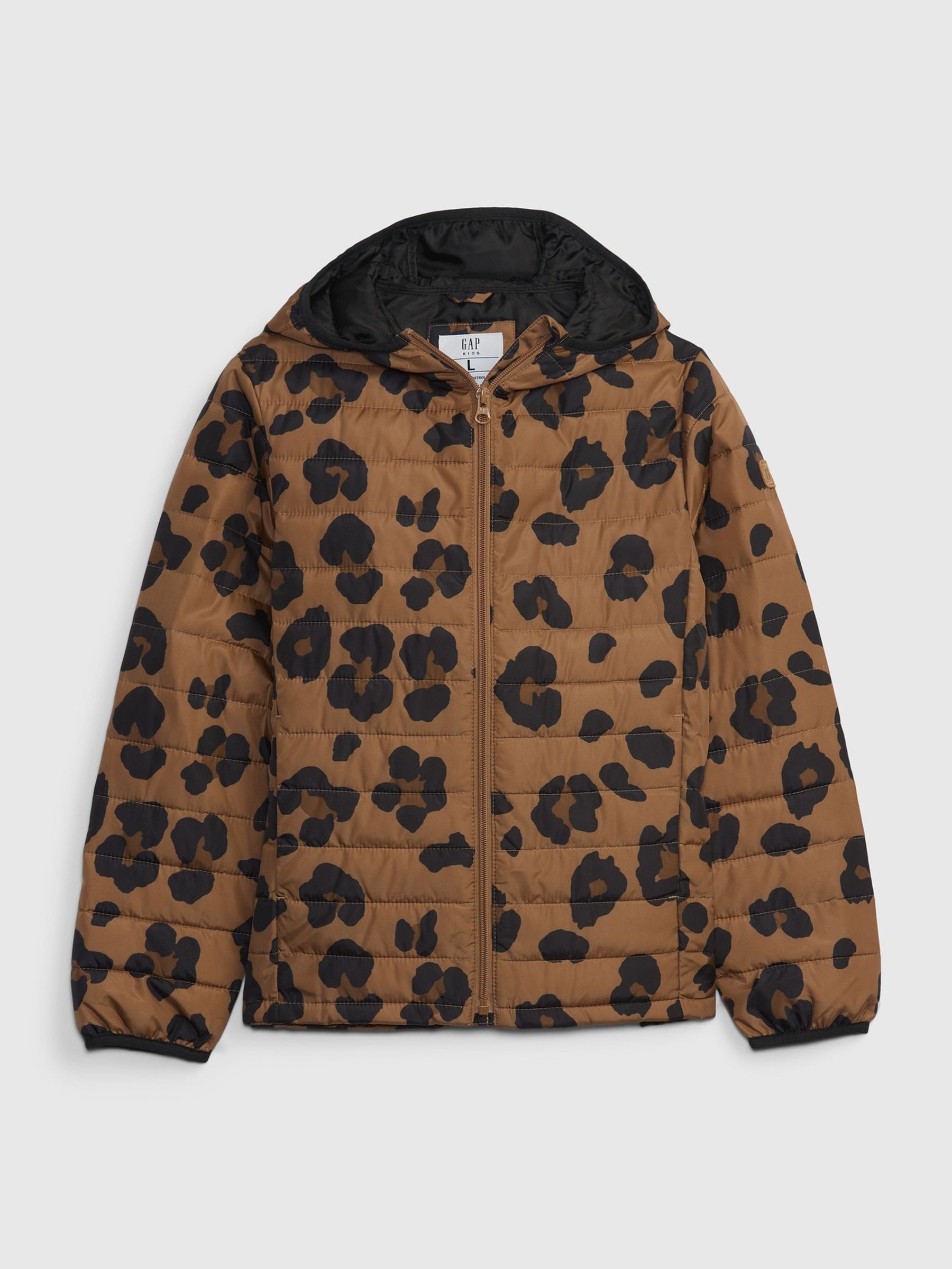 Leopard Print Water Resistant Lightweight Puffer Jacket