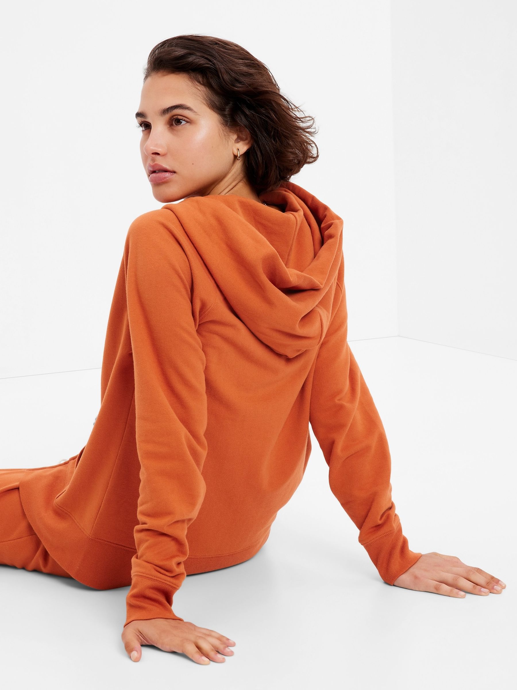 Buy Orange Logo Zip Up Hoodie from the Gap online shop