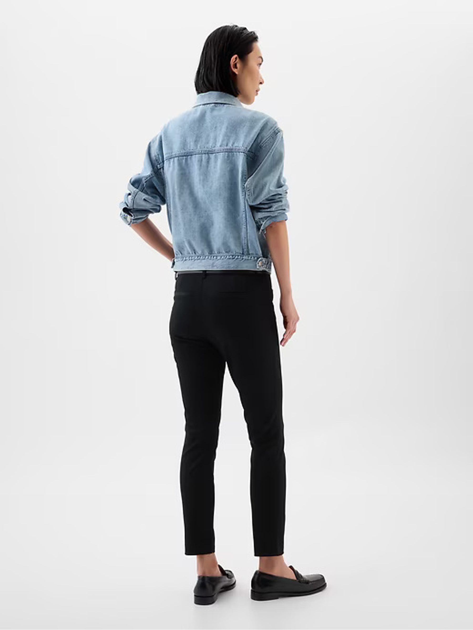 Black Skinny Cropped Work Trouser