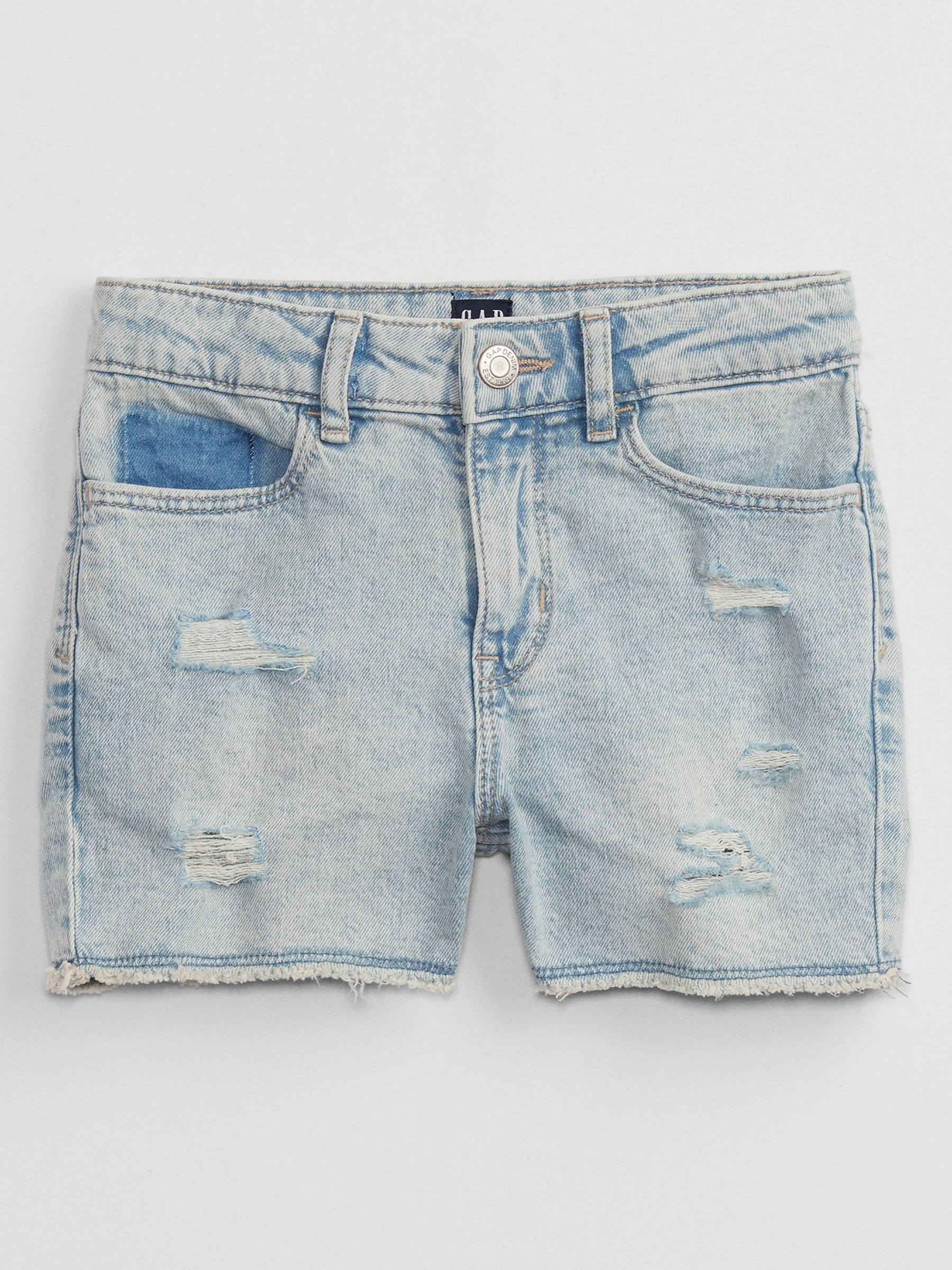 Buy High Rise Destructed Denim Shorts from the Gap online shop