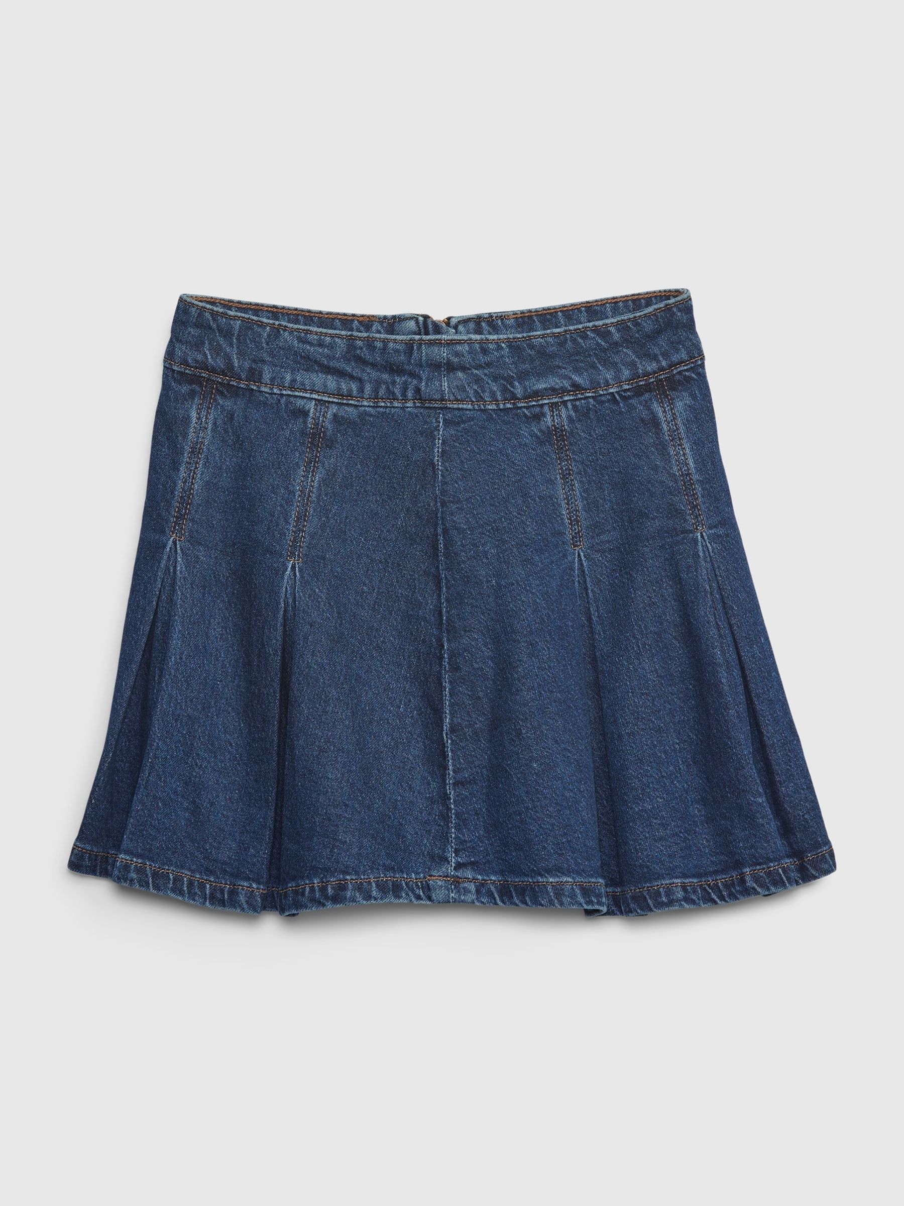 Buy Blue Denim Pleated Denim Mini Skirt from the Gap online shop