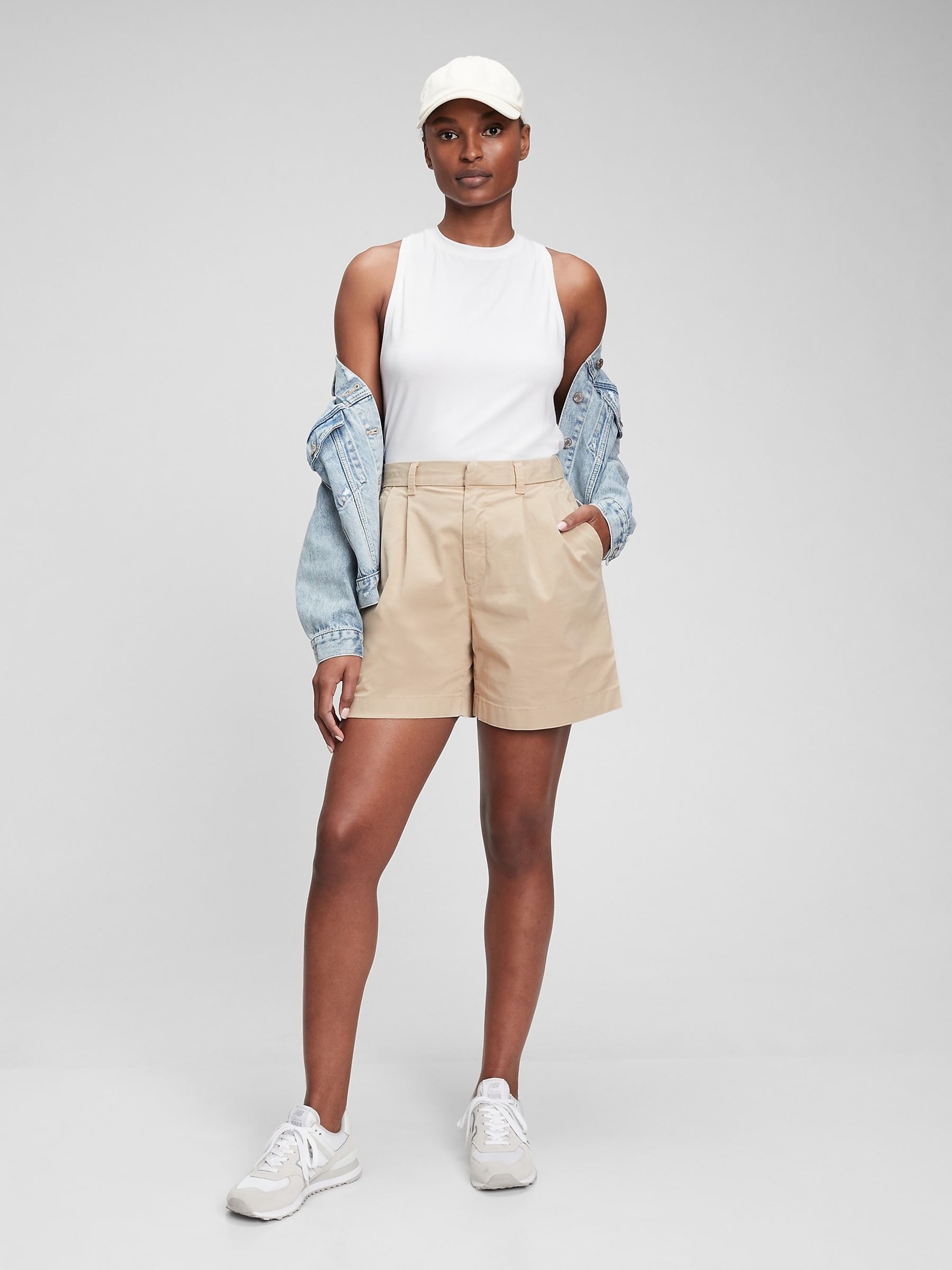 Pleated front shorts discount