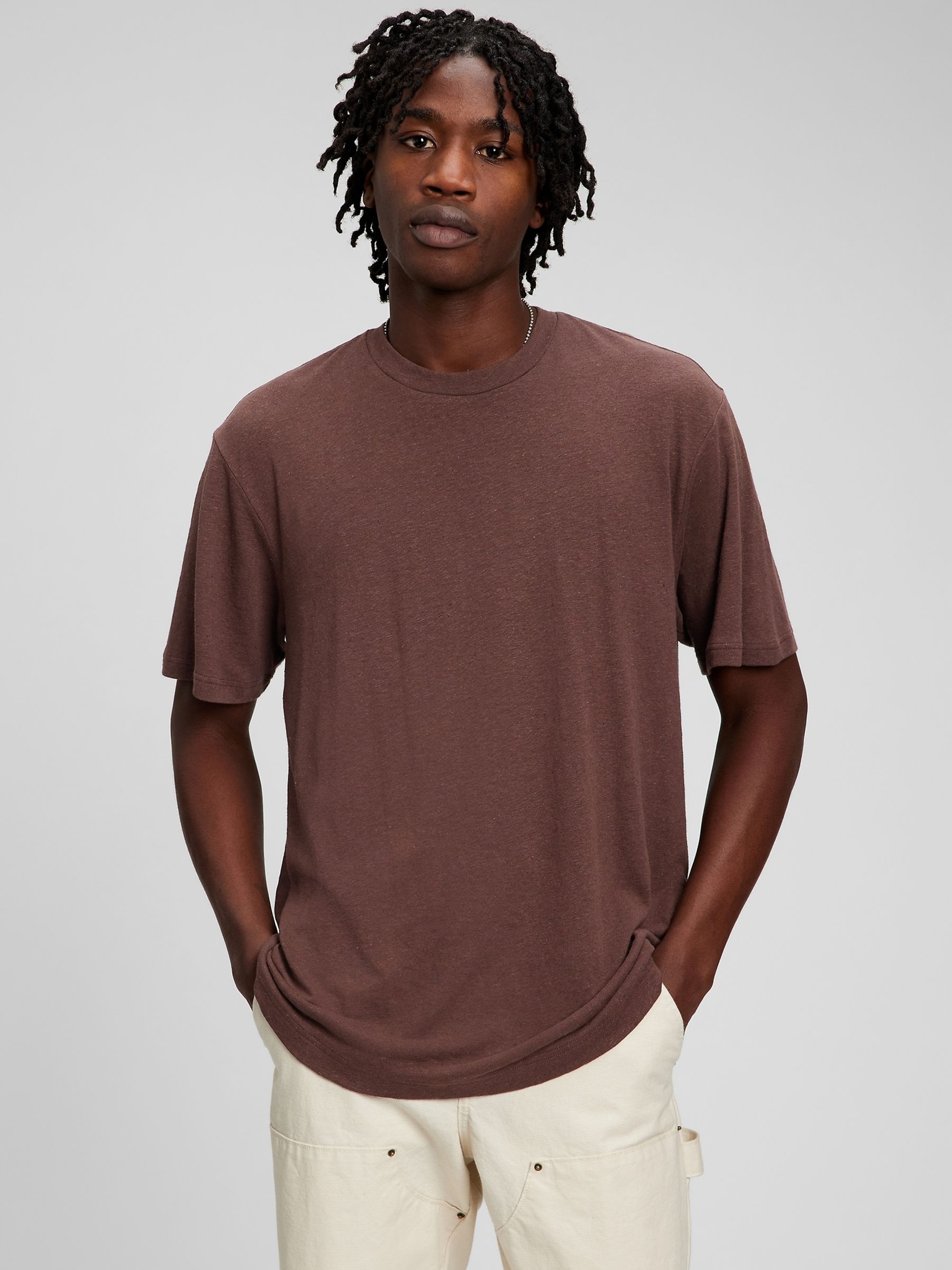 Buy Linen Blend T Shirt from the Gap online shop