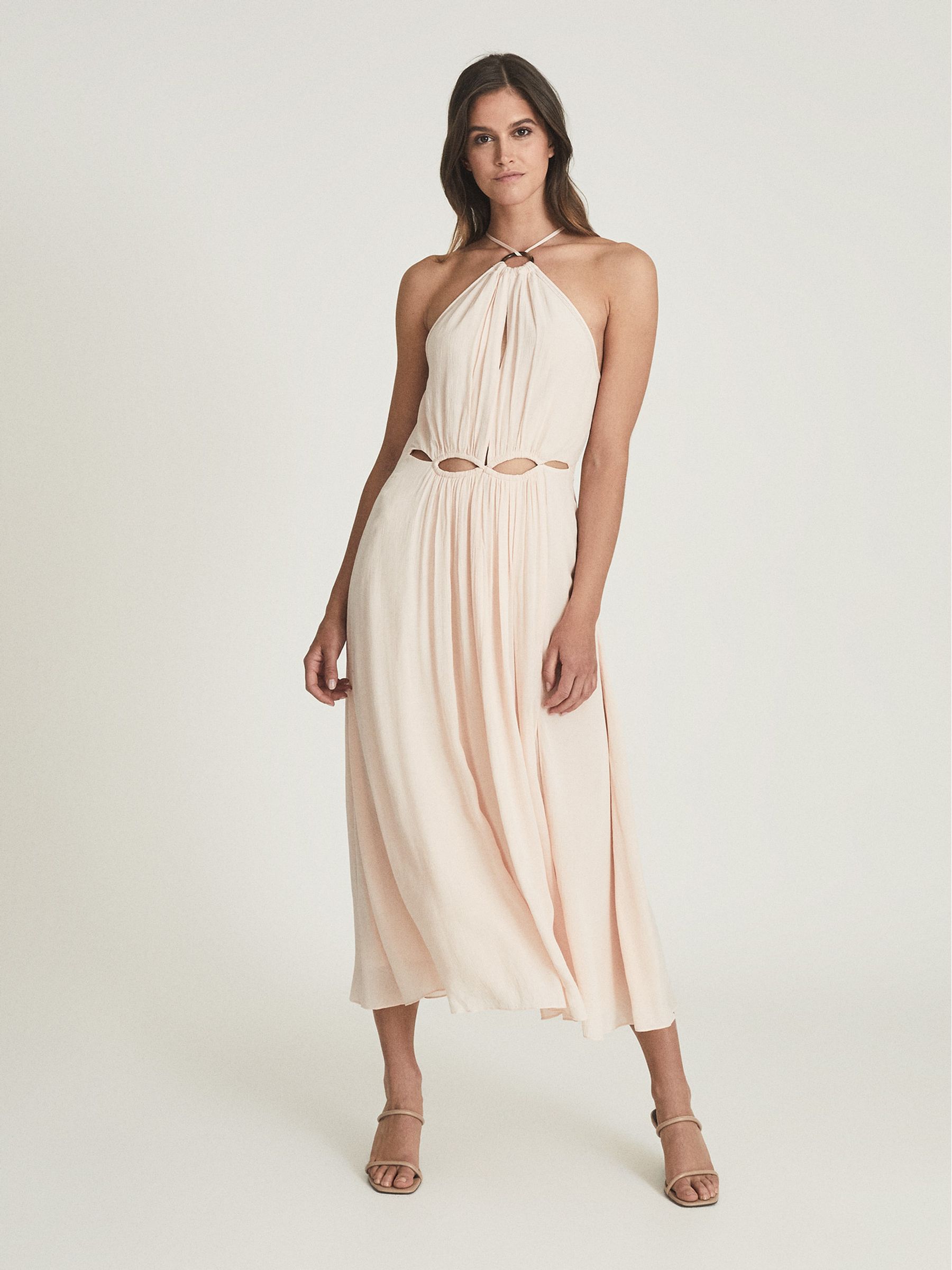 Reiss Resortwear Midi Dress in Pink REISS