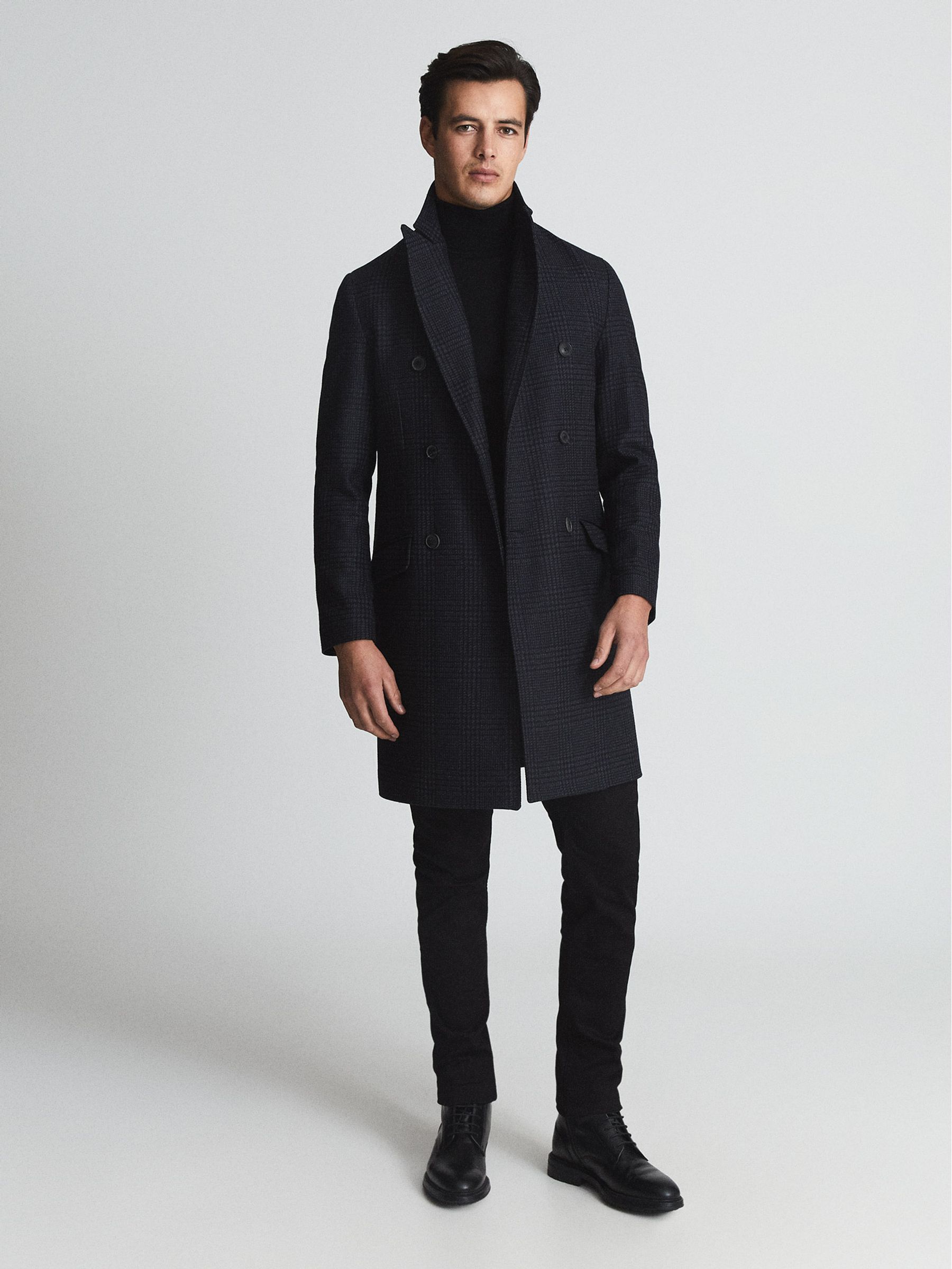 Single breasted wool blend coat deals