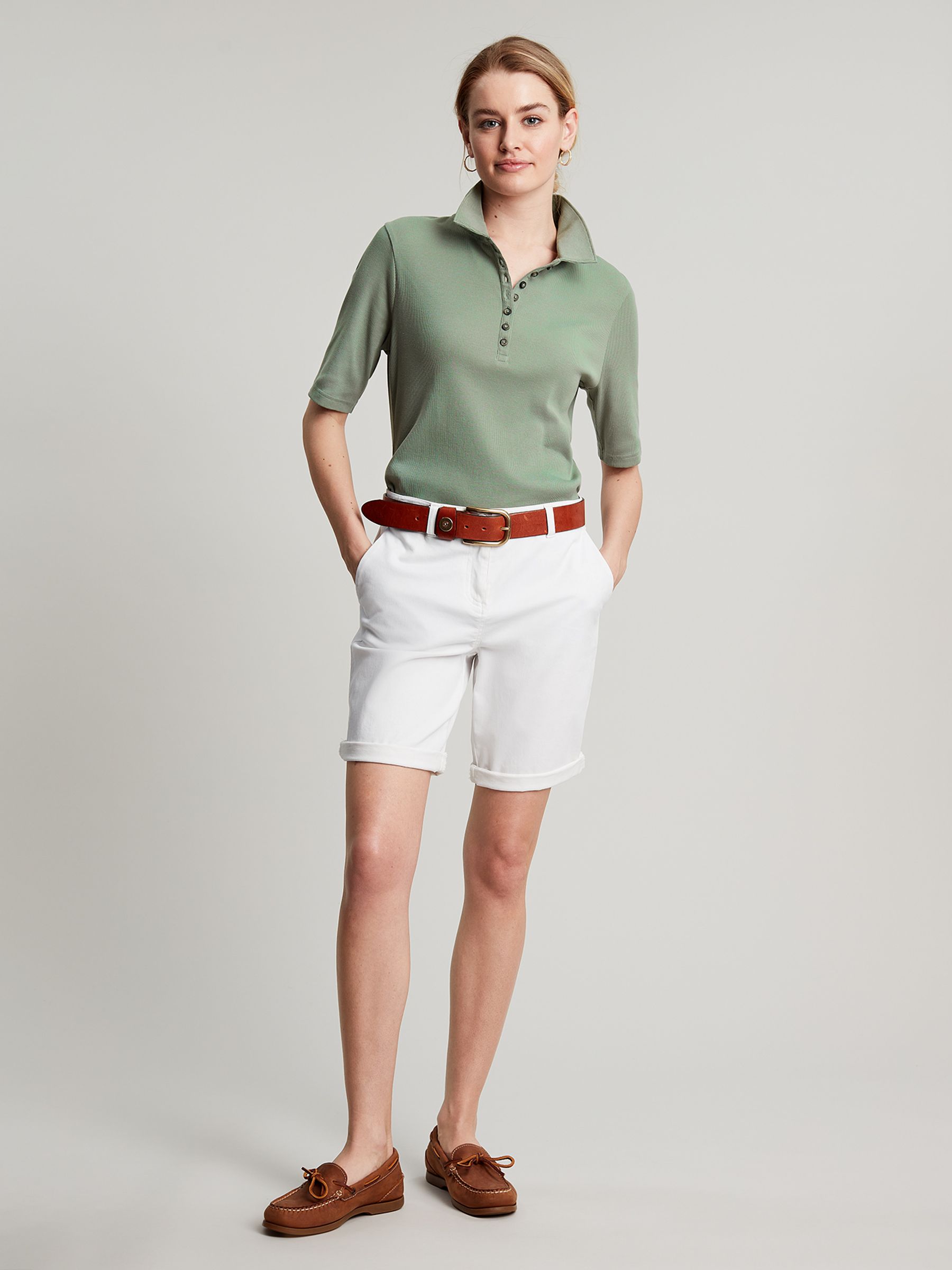 Cruise Long White Chino Shorts Joules
