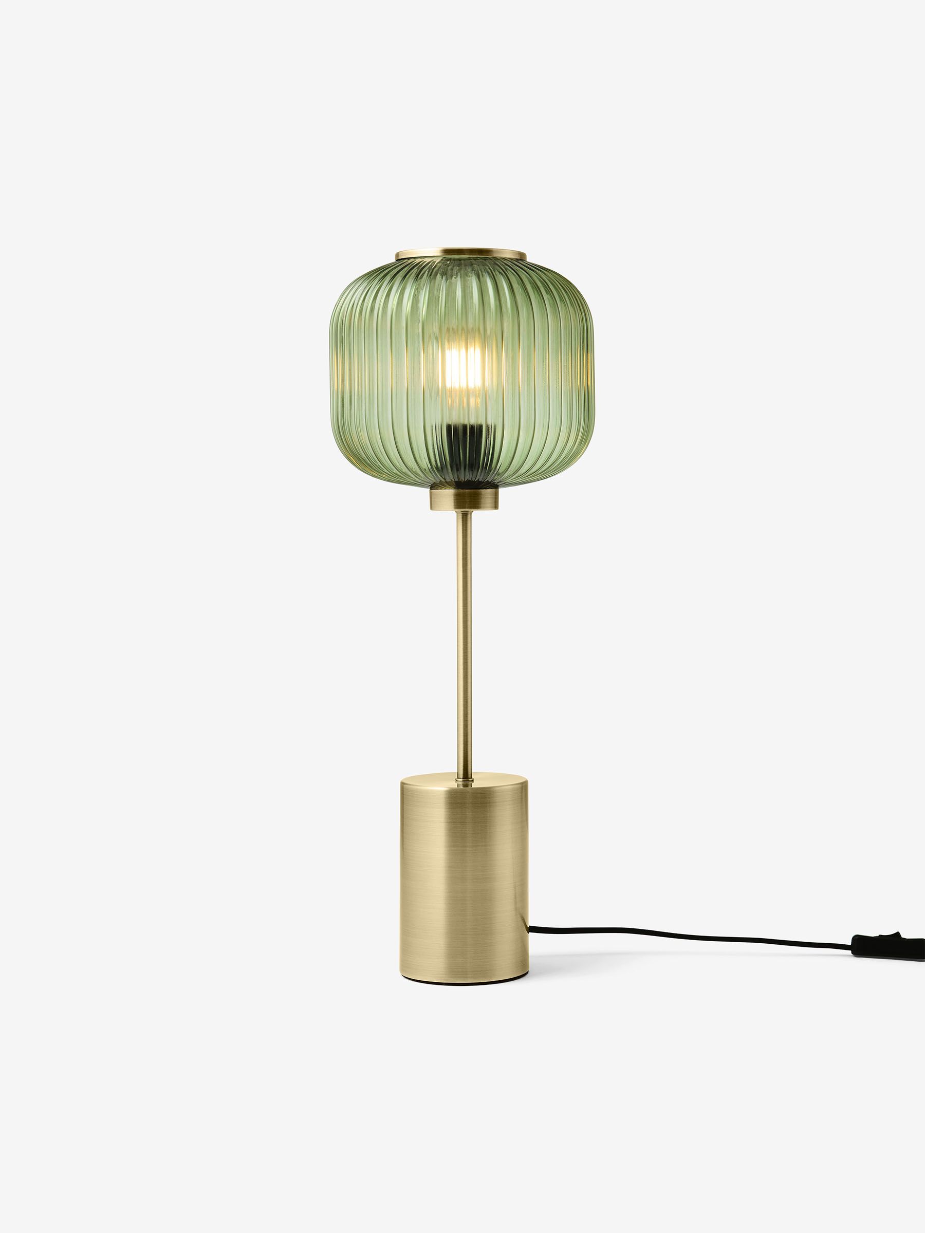 Briz Table Lamp in Green Antique Brass Made