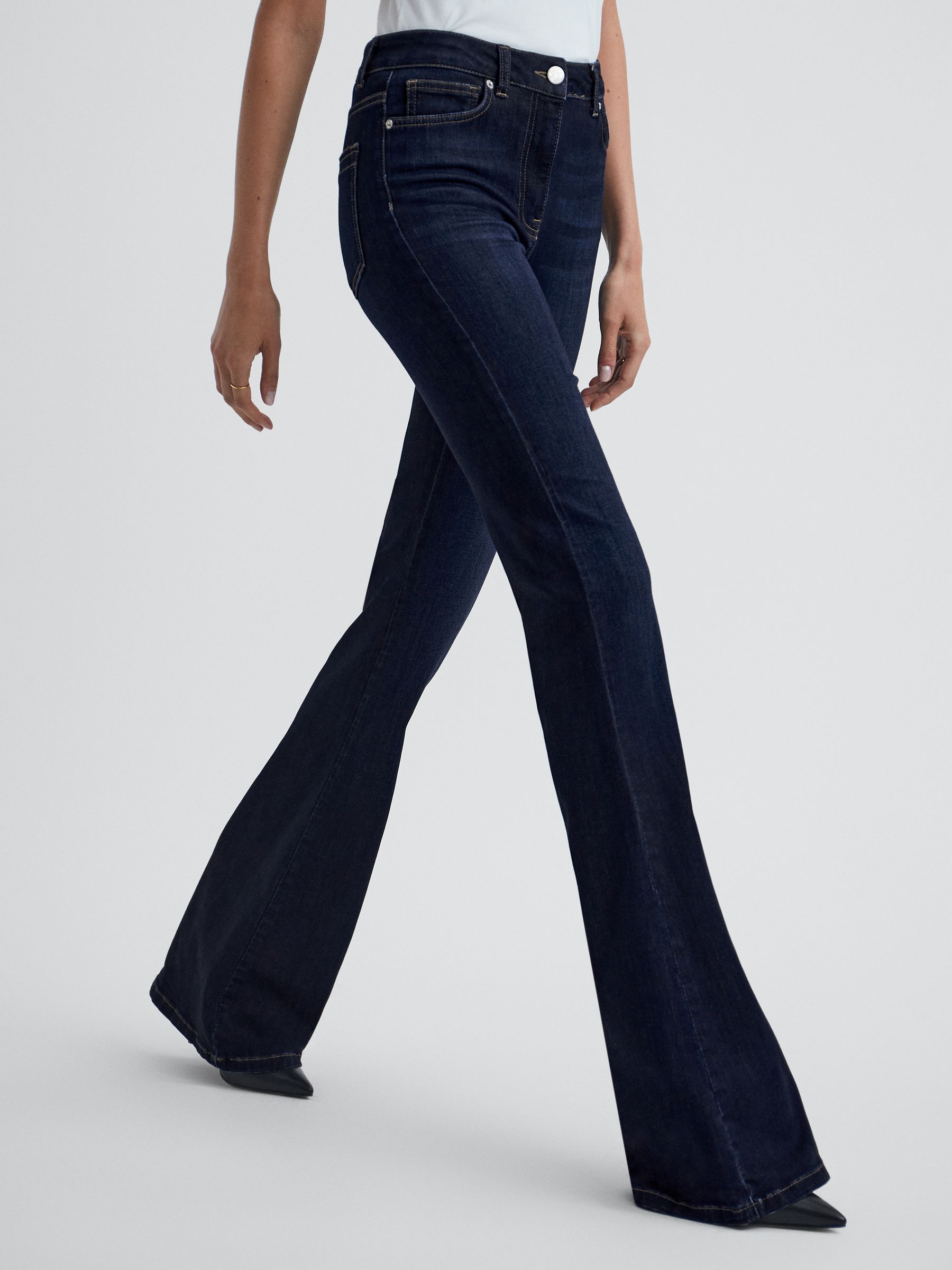 Skinny flared jeans high waist discount
