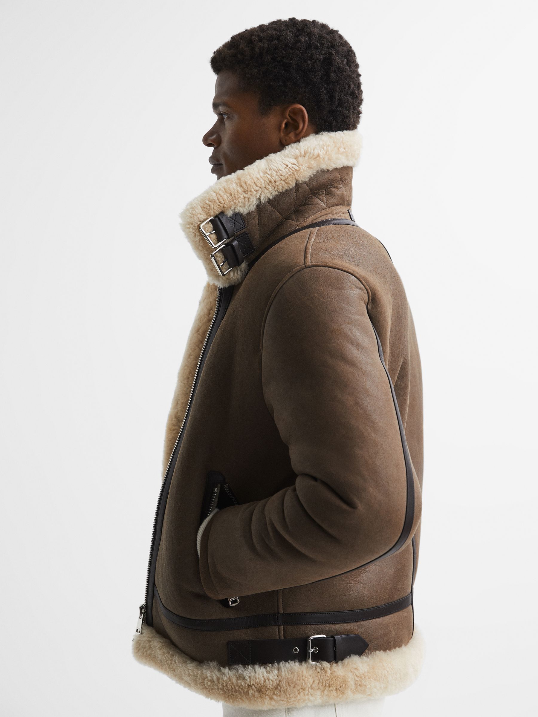 Mens faux shearling coat new arrivals