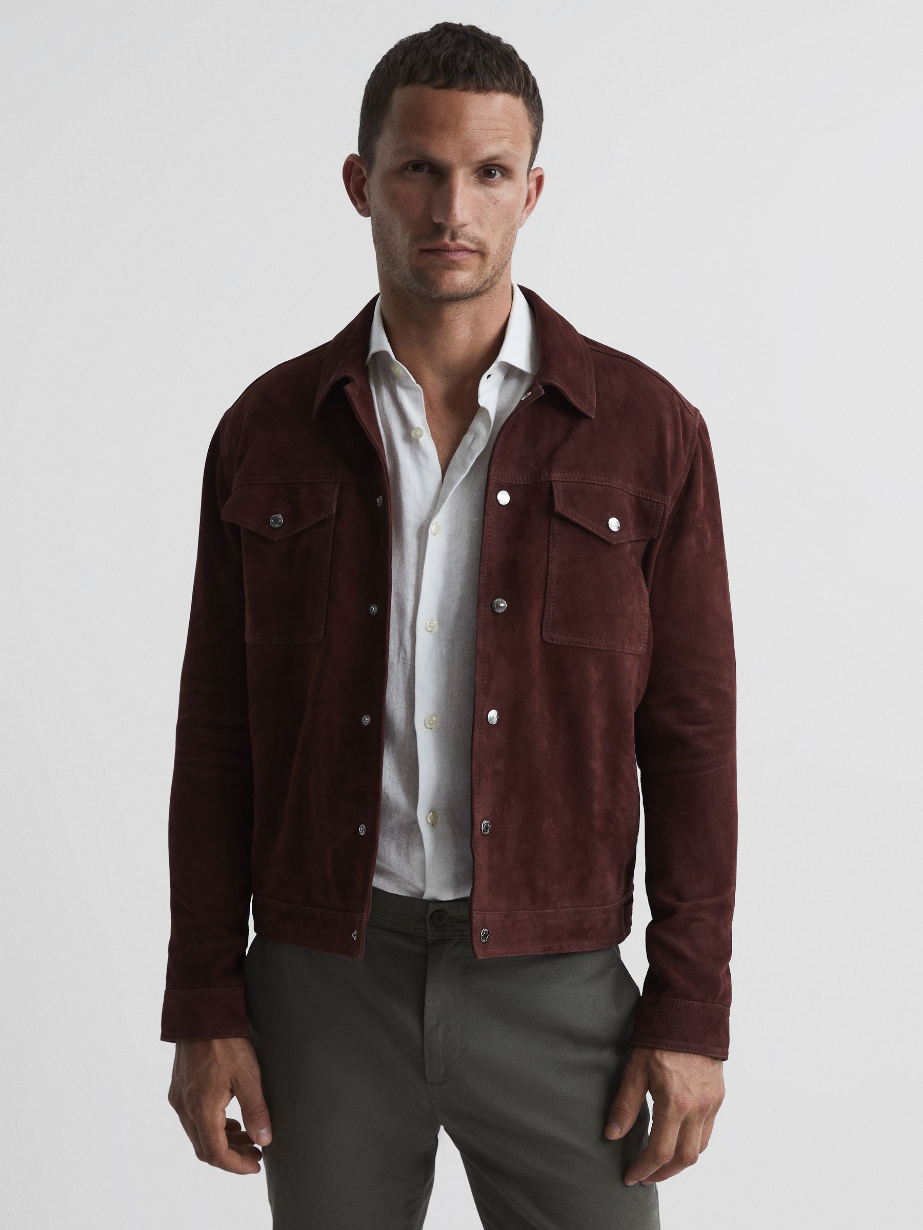 Reiss jagger suede jacket on sale