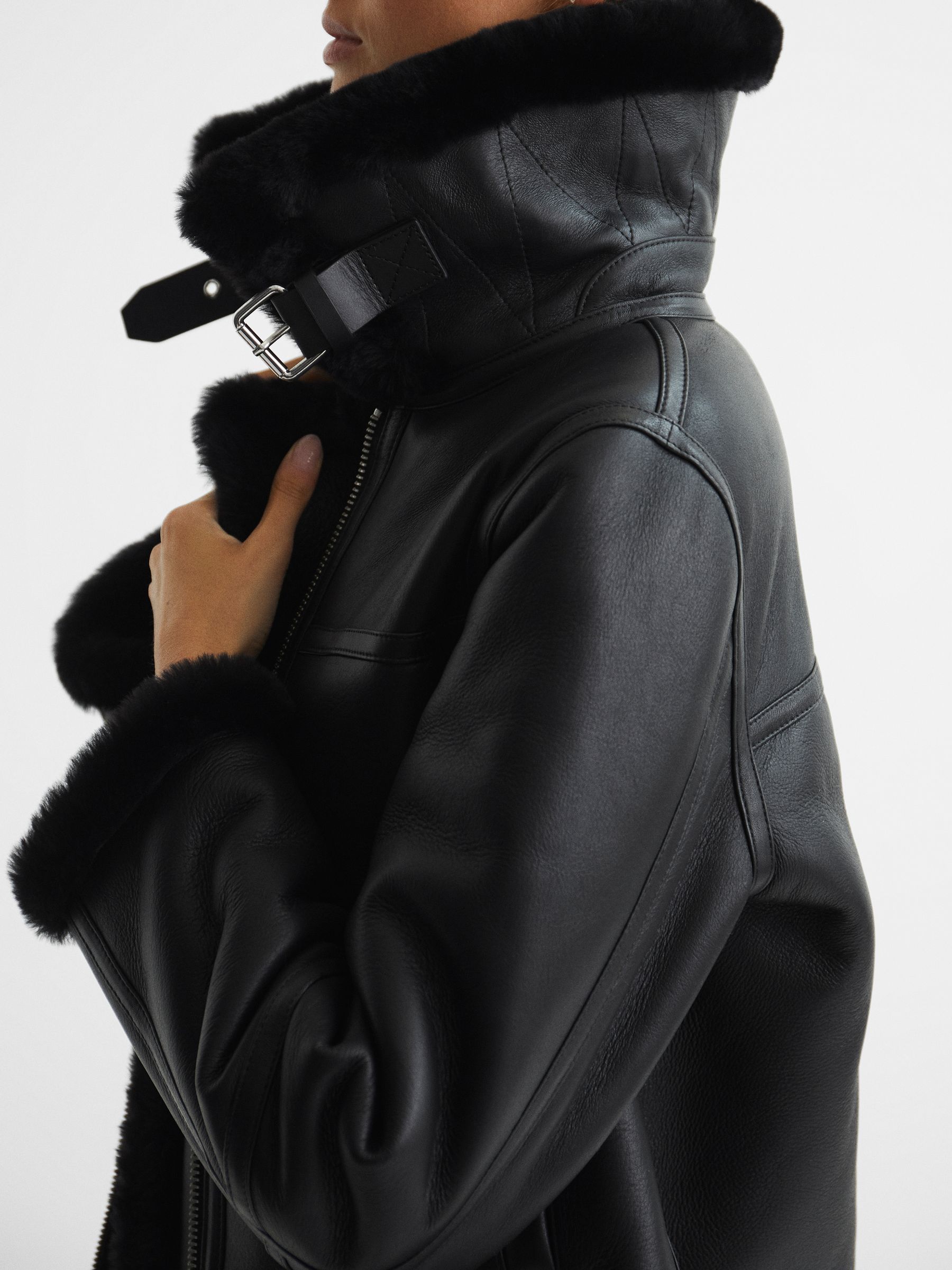 Reiss aviator jacket womens hot sale