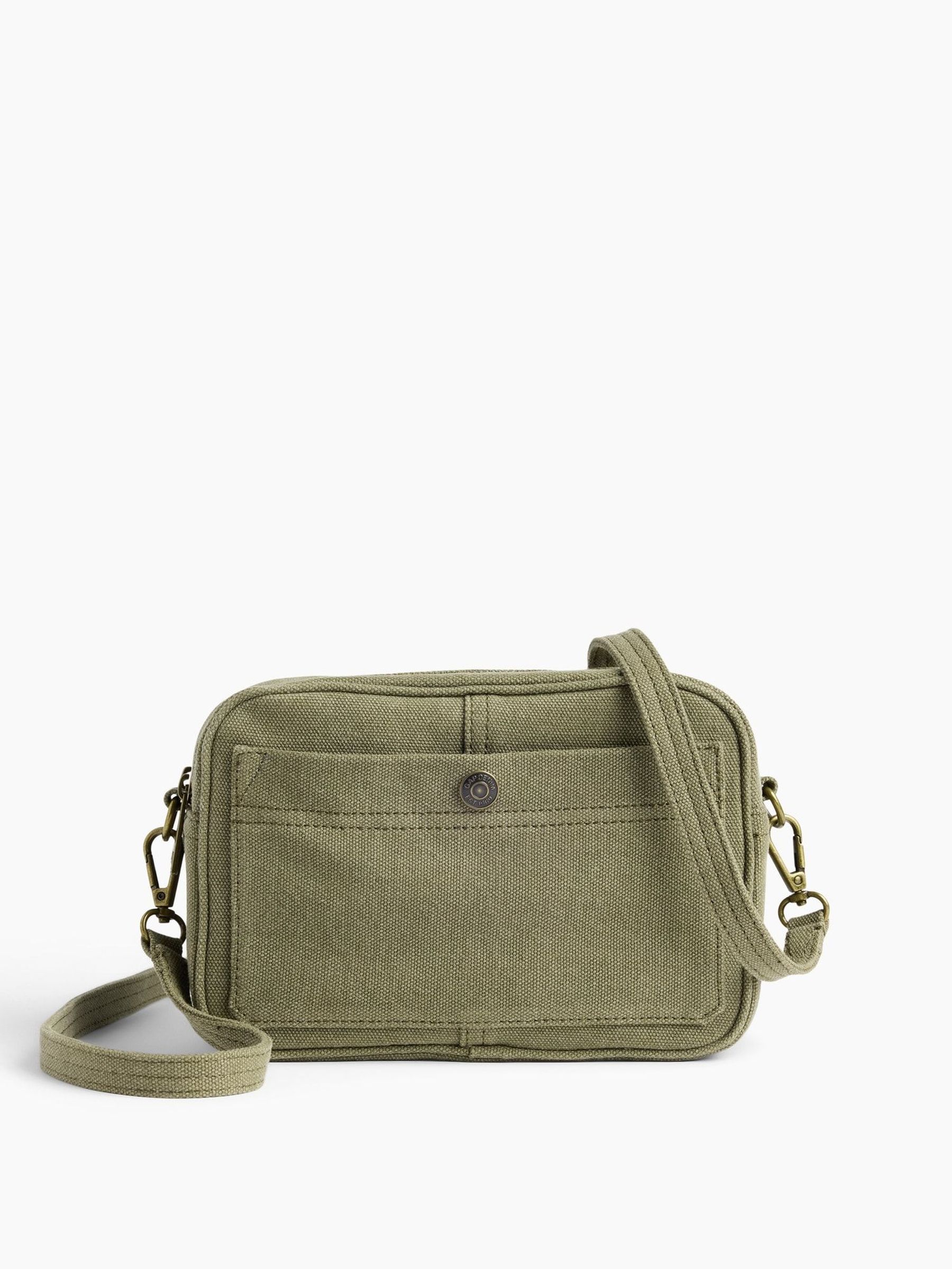 Green - Canvas Pocket Crossbody Bag