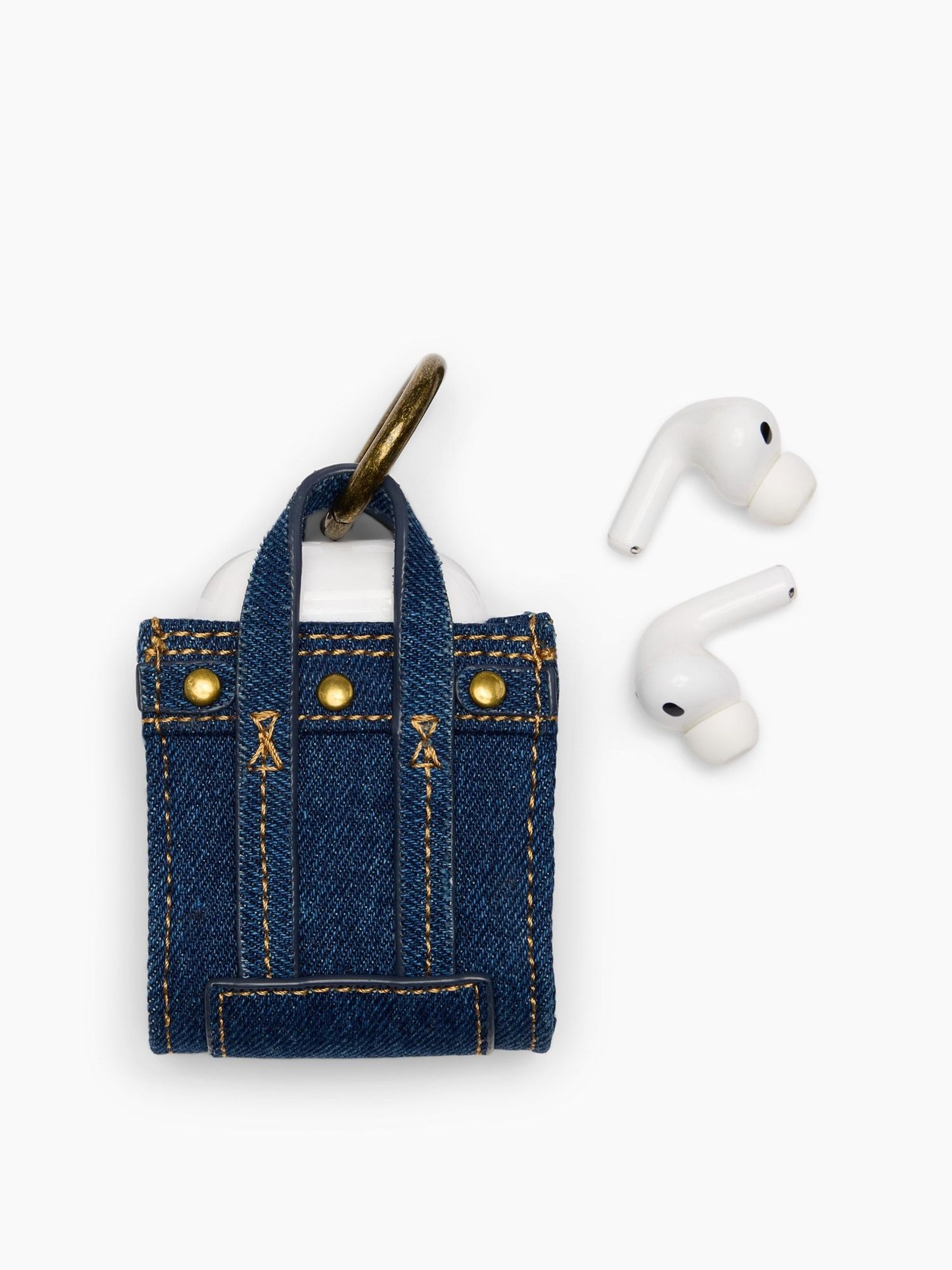 Dark Wash - Denim Headphone Case Bag Charm
