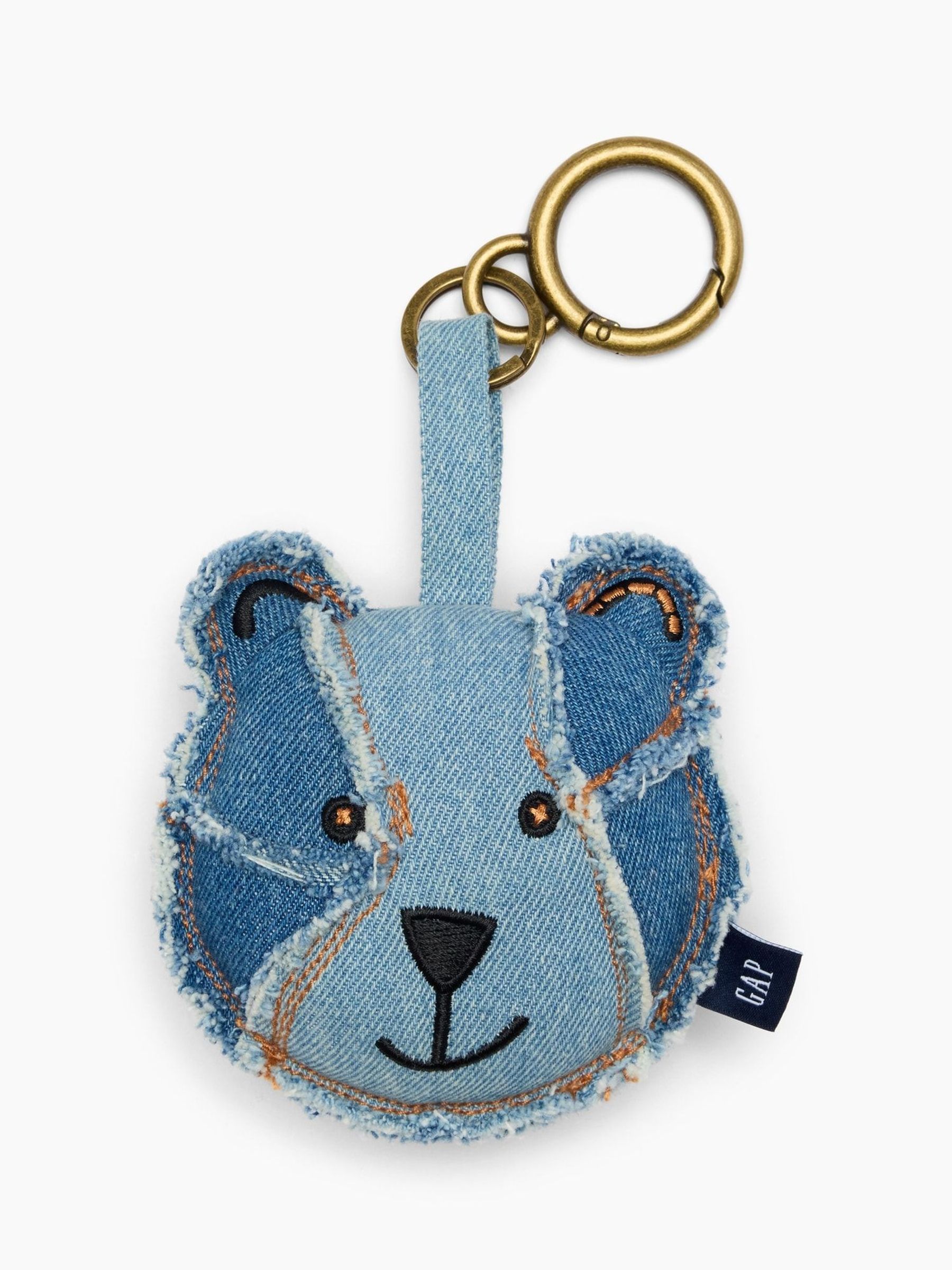 Blue - Regular Patchwork Denim Brannan Bear Bag Charm