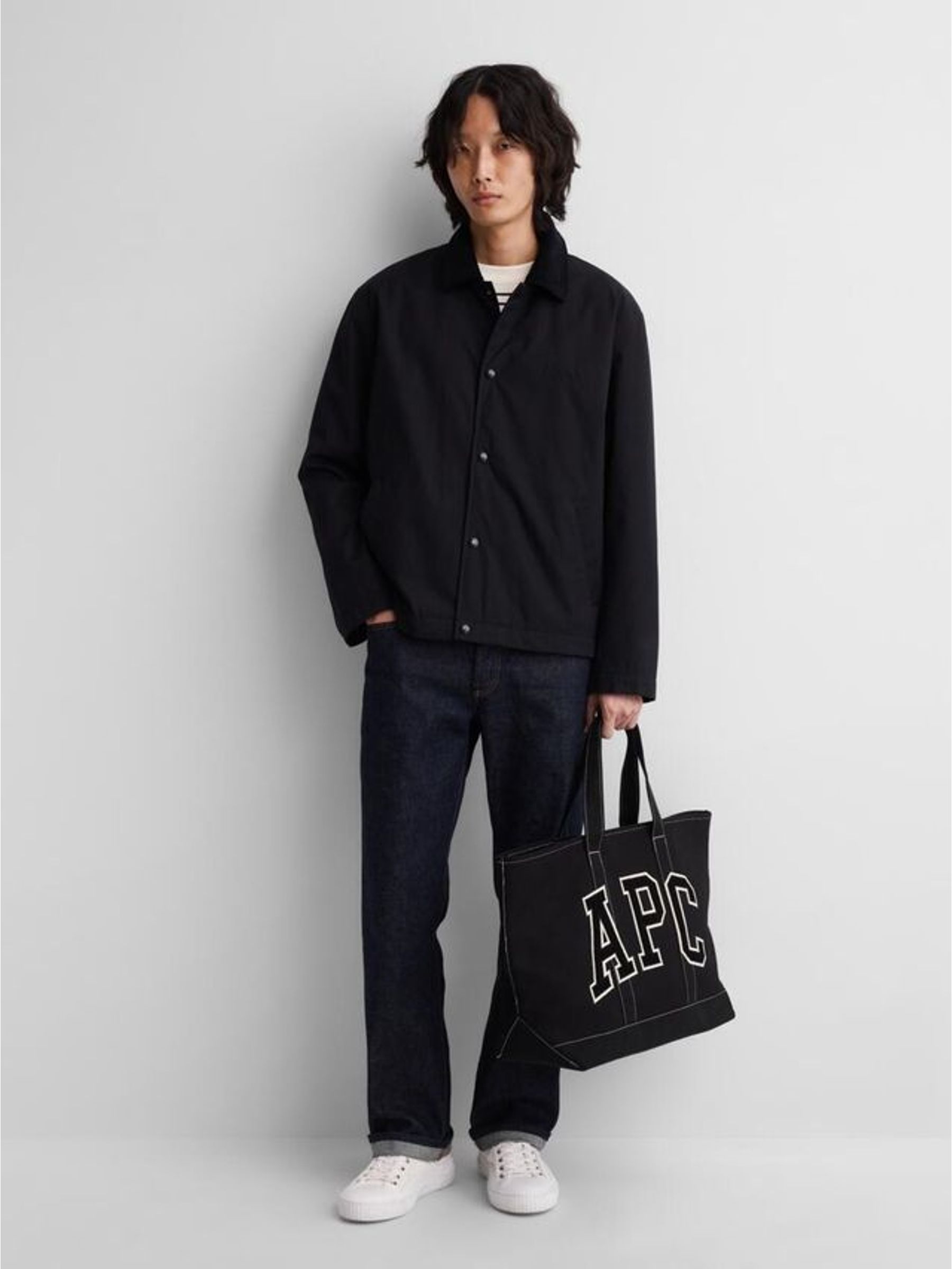 Gap x A.P.C. Black - Regular Logo Tote Bag