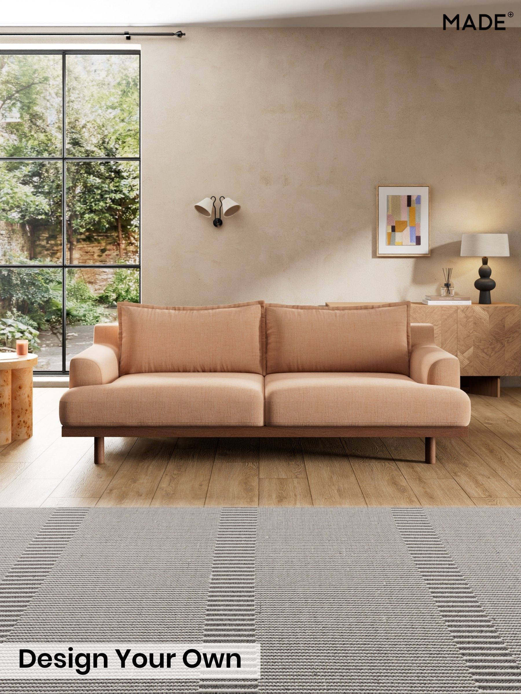 Etched Chenille/Soft Apricot Orange - Turin By Made