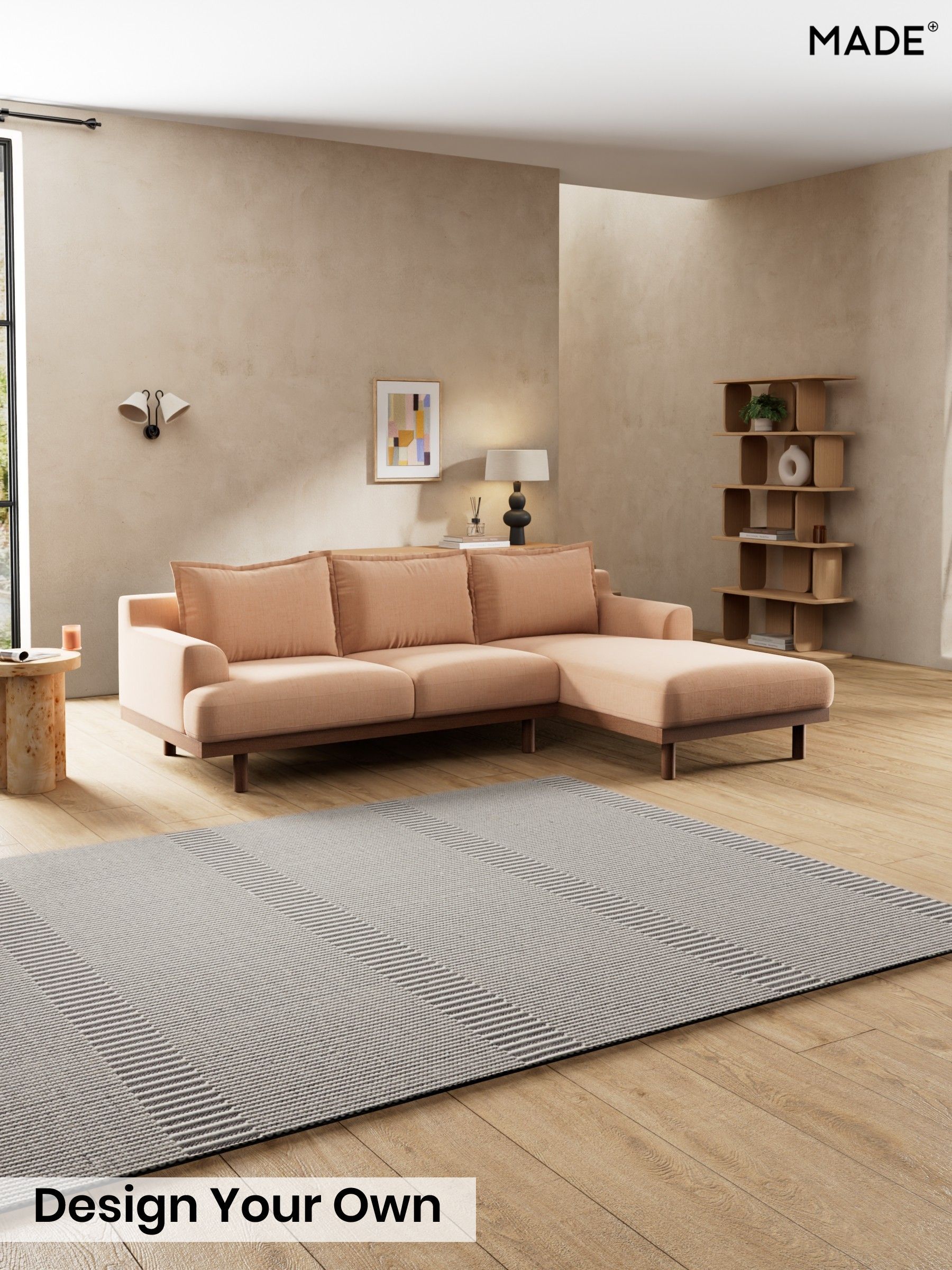 Etched Chenille/Soft Apricot Orange - Turin By Made