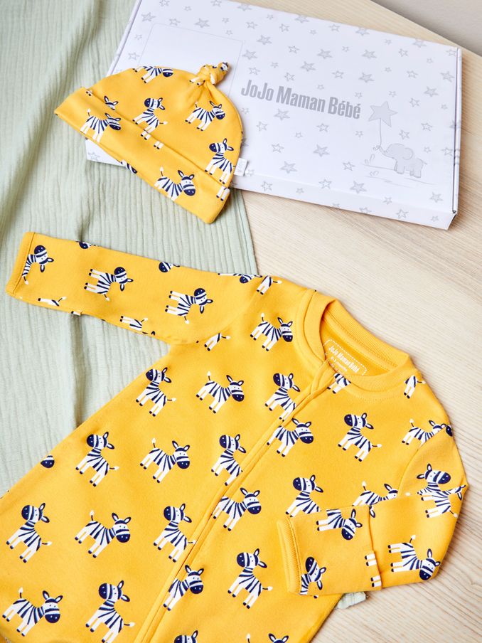 Mustard Yellow Zebra 2-Piece Letter Box Gift Set (107551) | £24