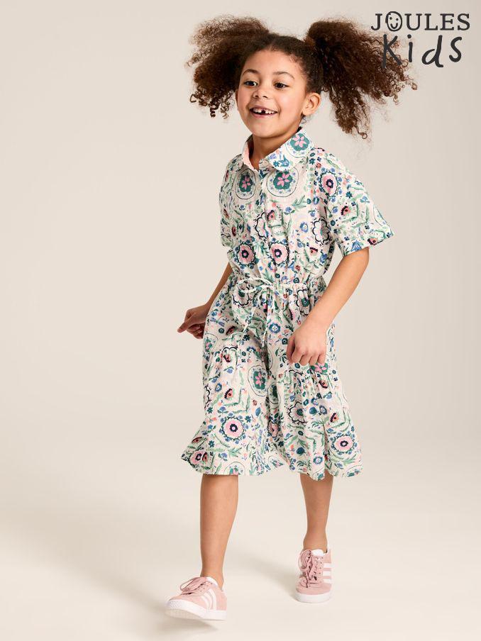 Girls' Summer Pink / Green Textured Shirt Dress (119500) | £17 - £19