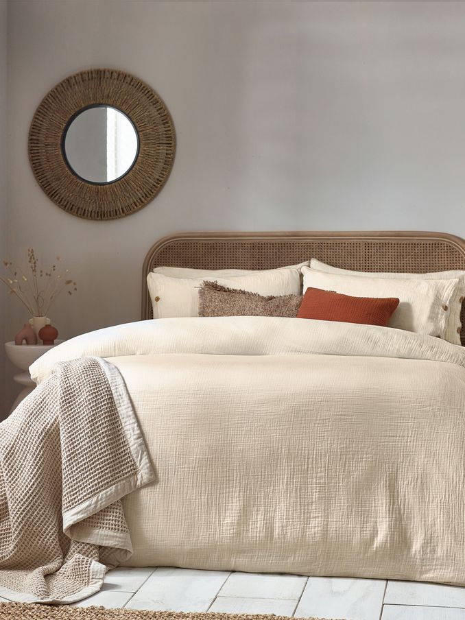 Yard Natural Lark Muslin 100% Cotton Duvet Cover Set (122461) | £36 - £72
