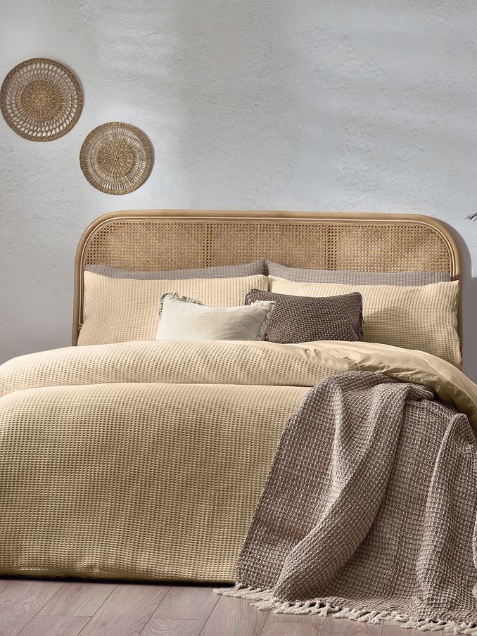 Yard Linen Chunky Waffle 100% Cotton Duvet Cover Set (122640) | £46 - £92
