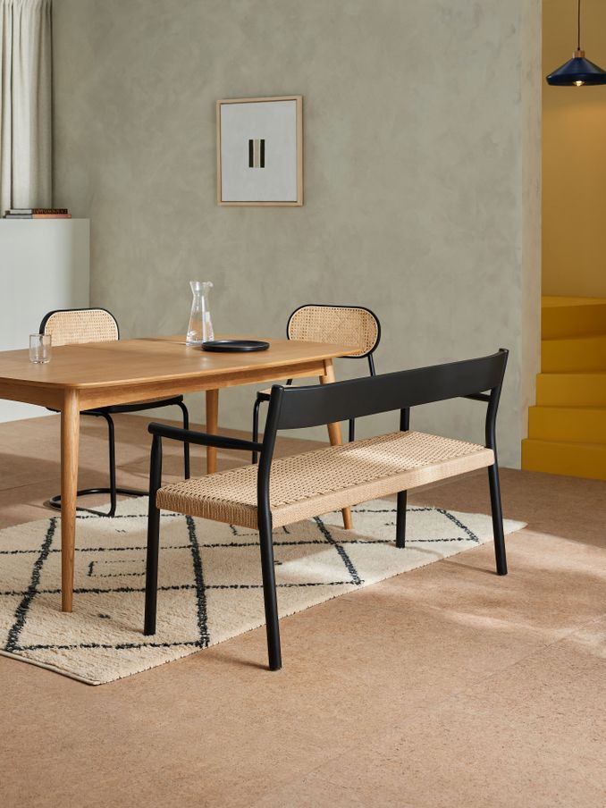 Rhye Dining Bench in Black (124717) | £399