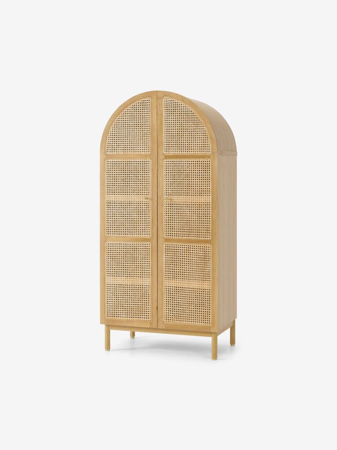Ankhara Wardrobe in Natural Oak and Rattan (125001) | £1,199