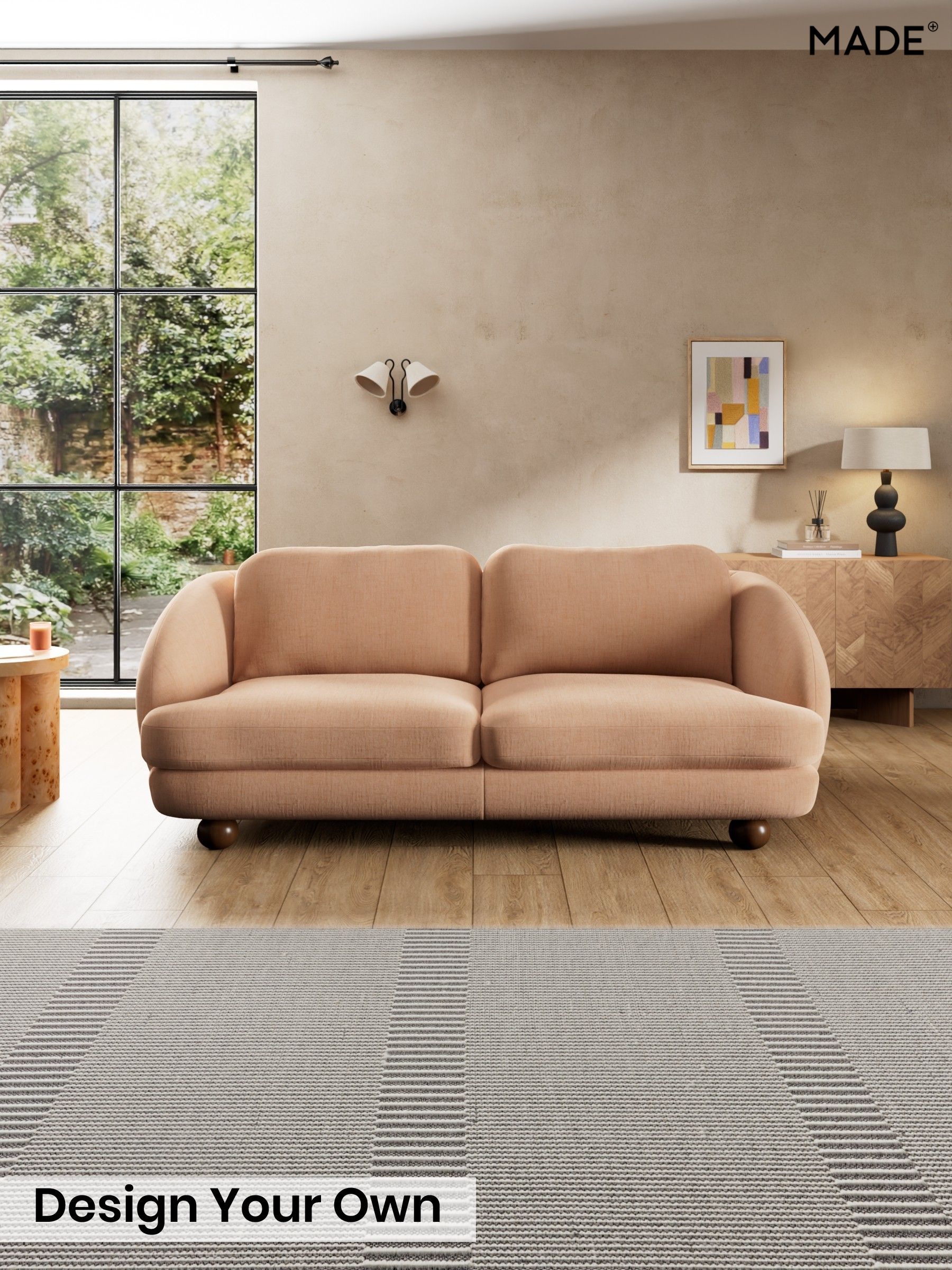 Etched Chenille/Soft Apricot Orange - Madris By Made