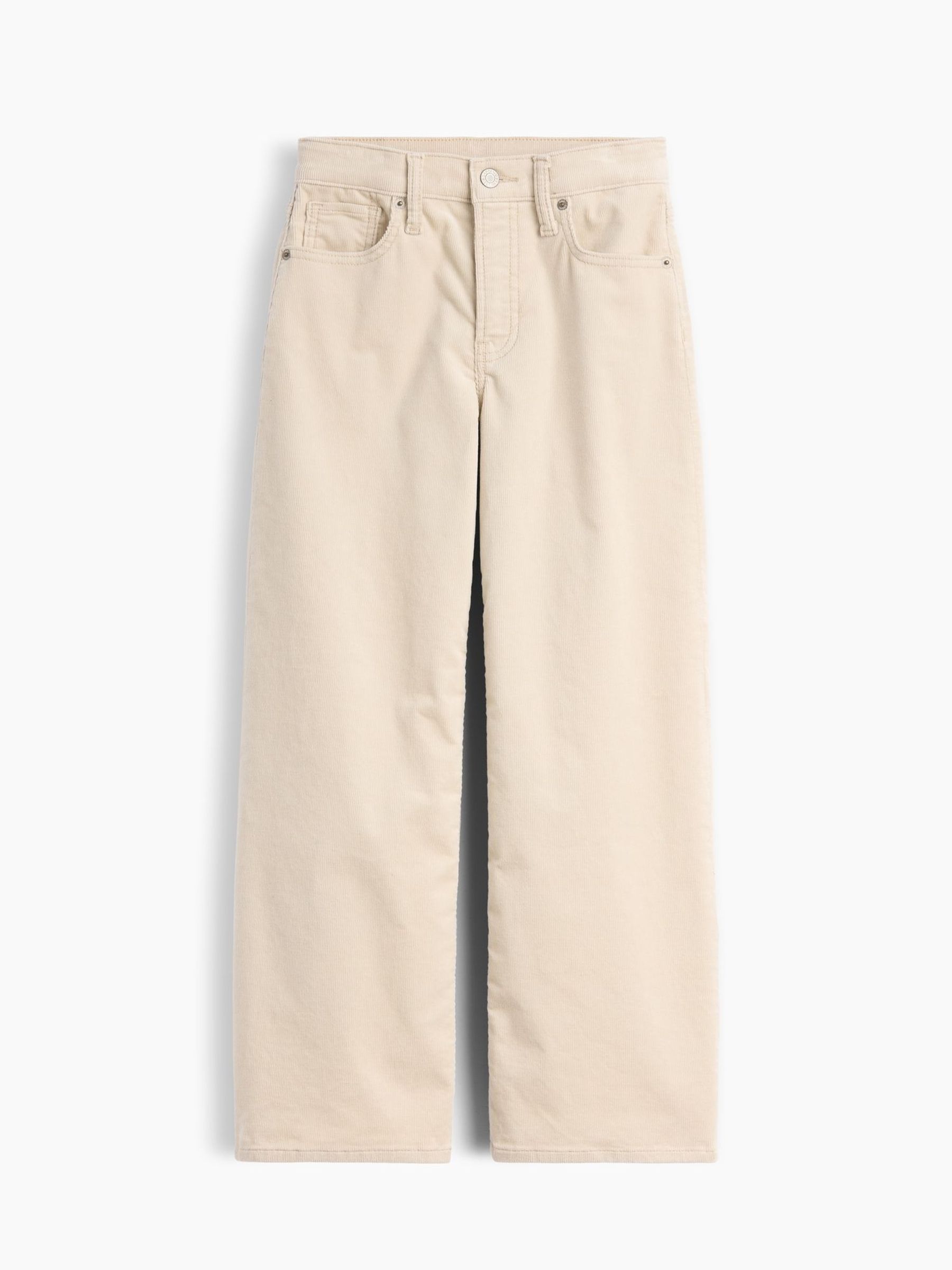 Cream Corduroy - Low Rise Corduroy Stride Wide-leg Jeans