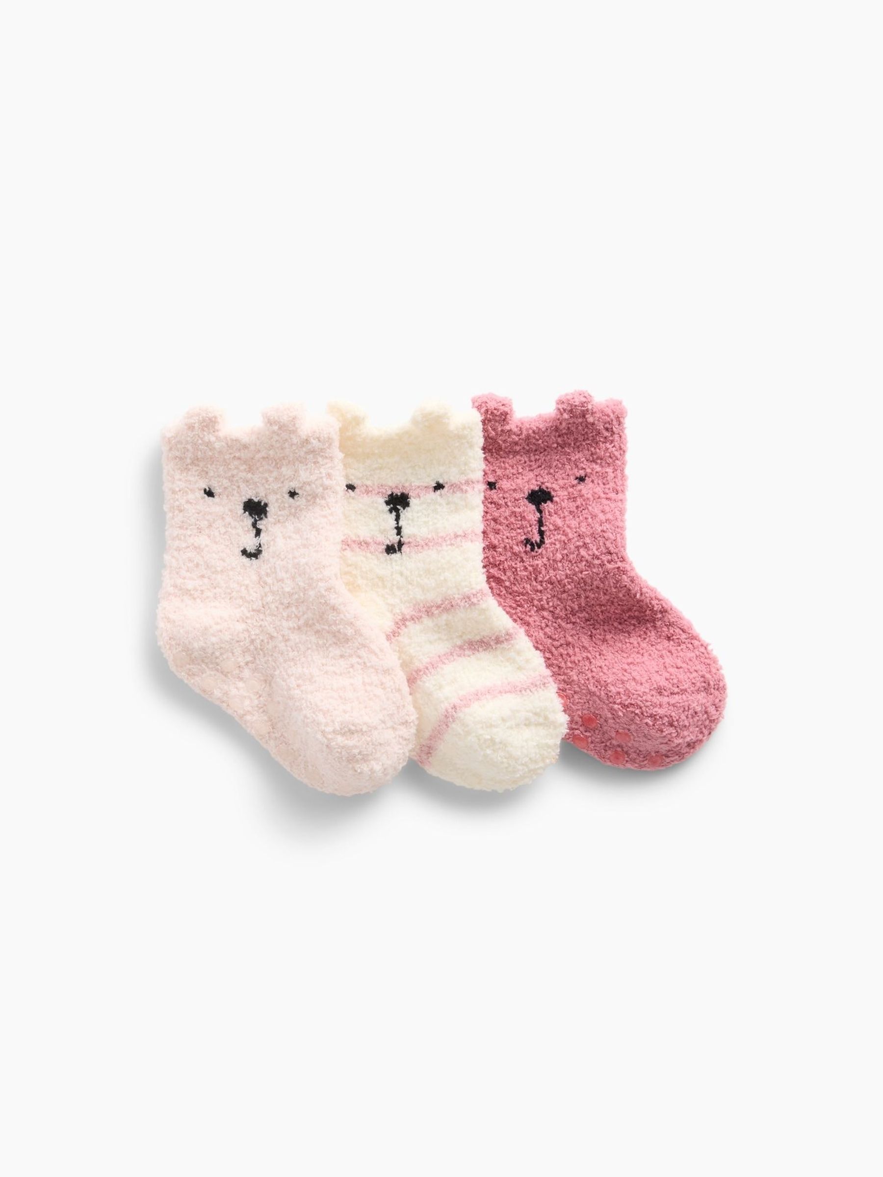 Pink - Cosy Bear Socks 3-pack