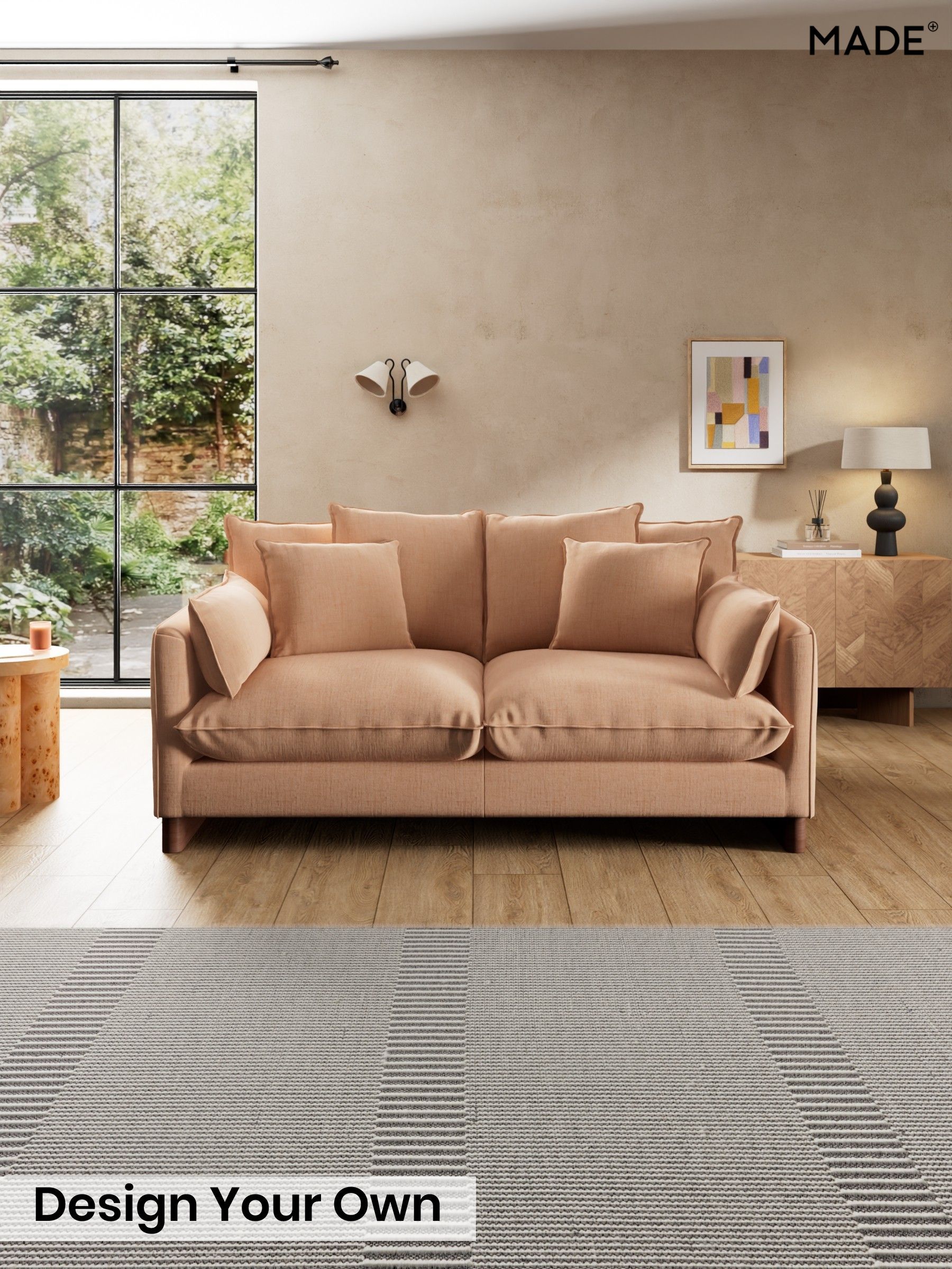 Etched Chenille/Soft Apricot Orange - Whitby Scatter Back By Made