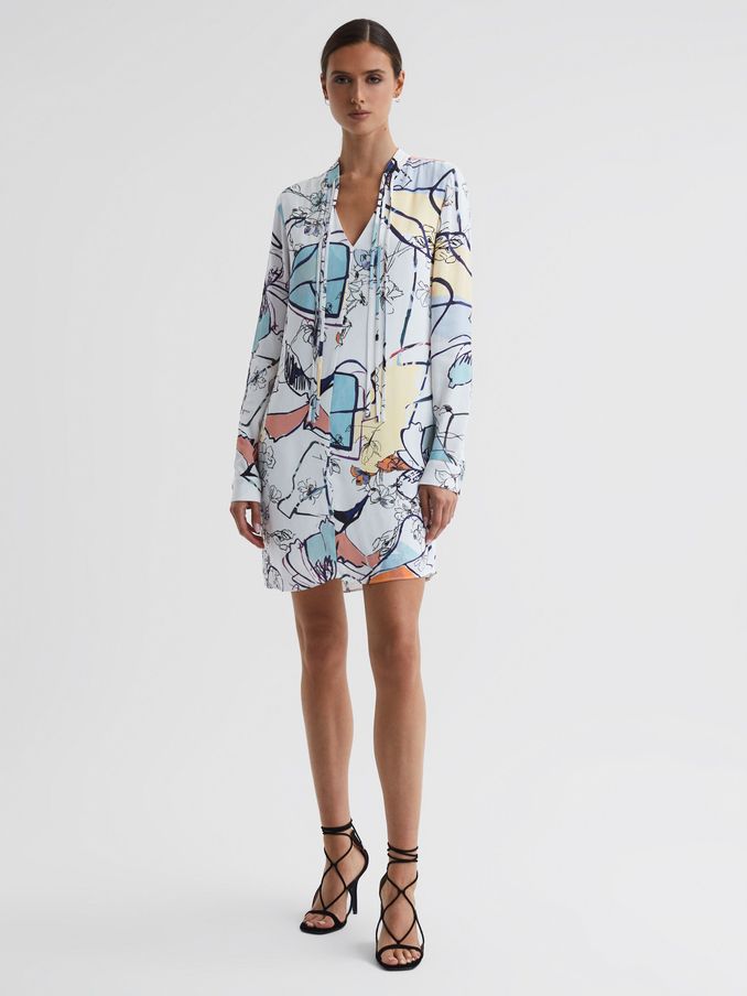 Printed Shift Dress in Multi (132130) | £37