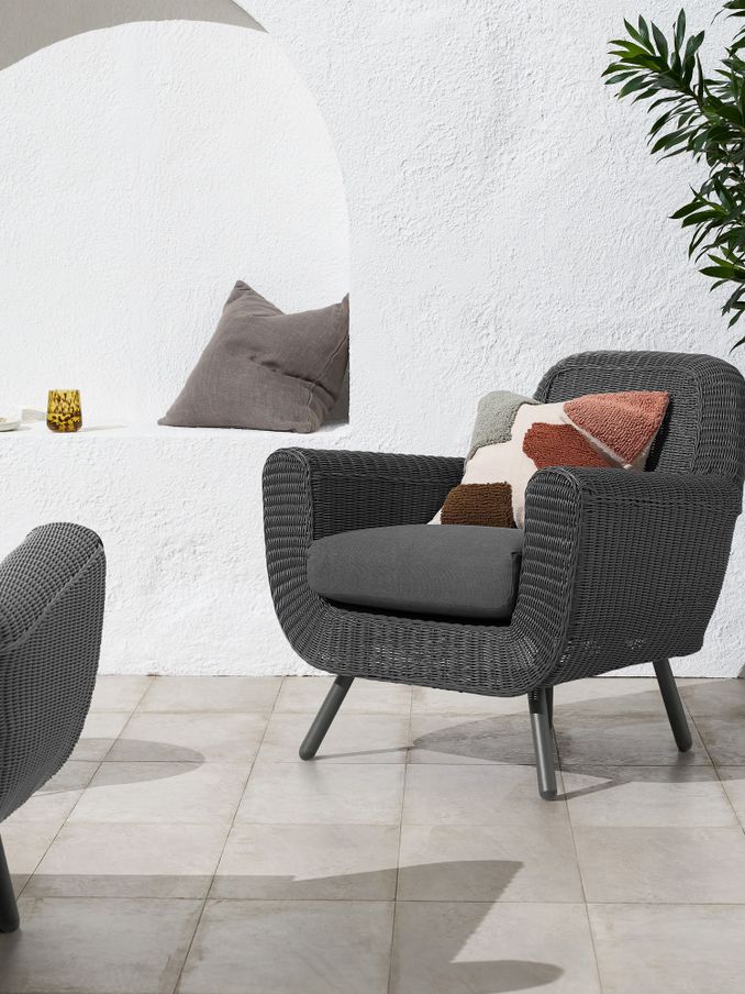 Jonah Garden Armchair Polyrattan in Dark Grey (138679) | £529