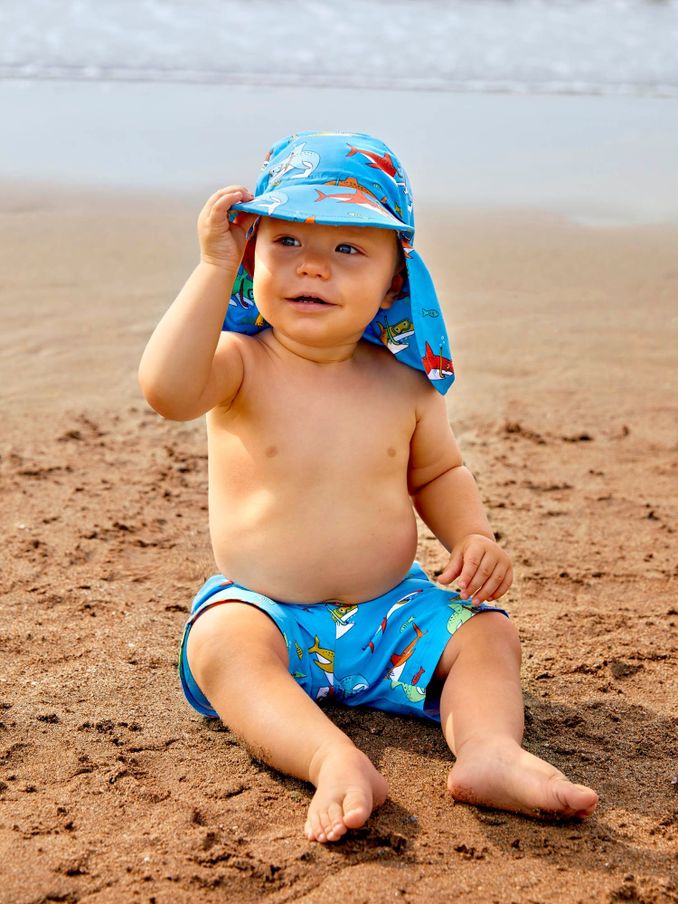 Blue Shark Swim Shorts with Integral Nappy (139002) | £7