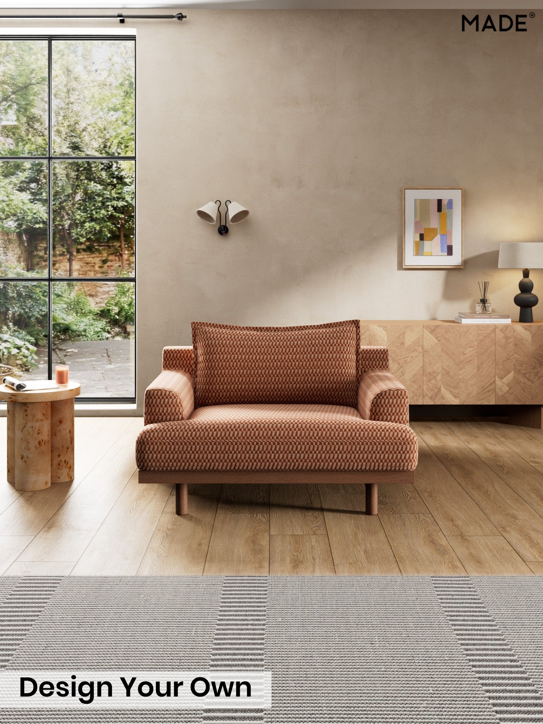 Lanzo Plush Weave/Rust Orange - Turin By Made