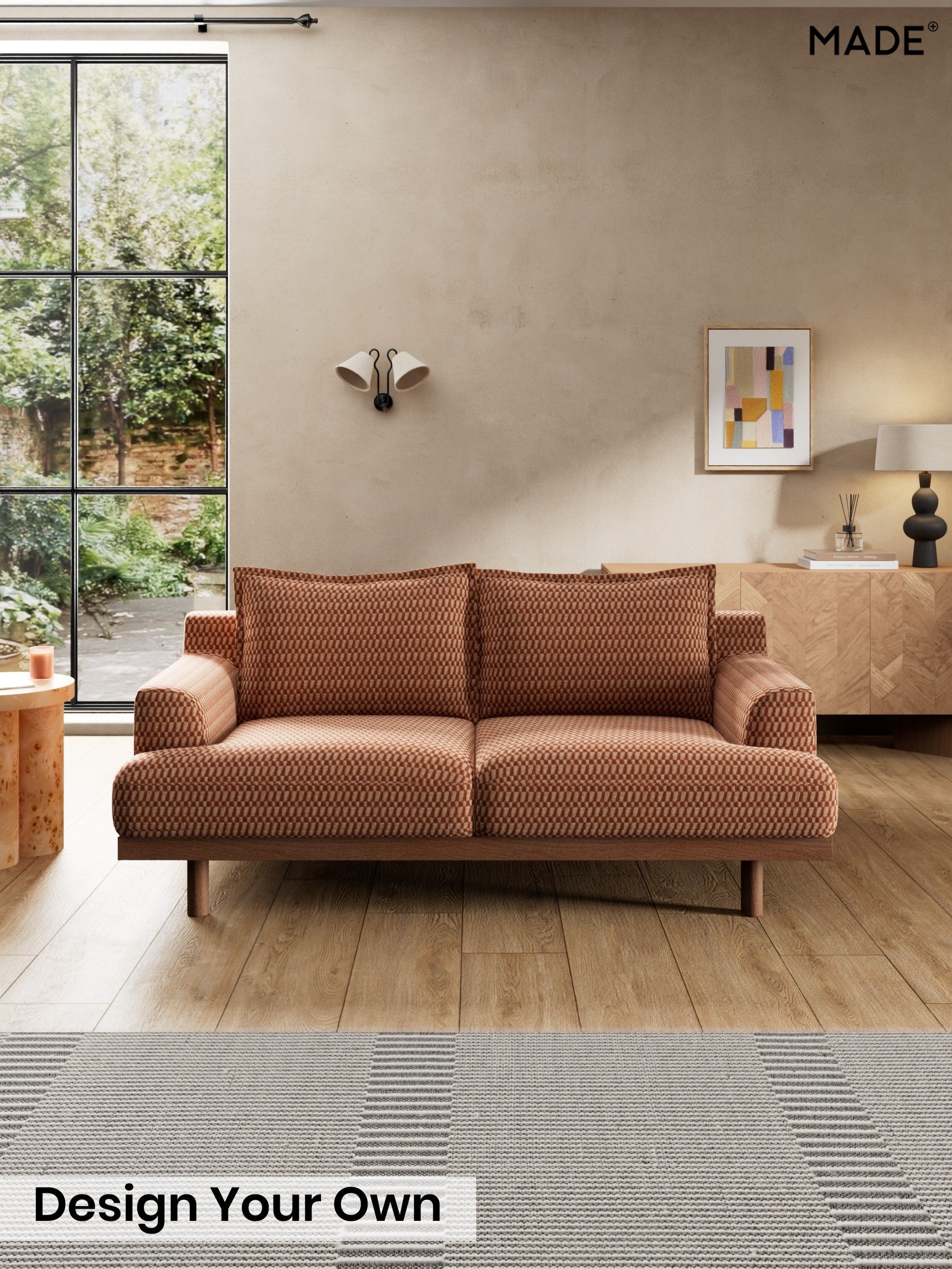 Lanzo Plush Weave/Rust Orange - Turin By Made