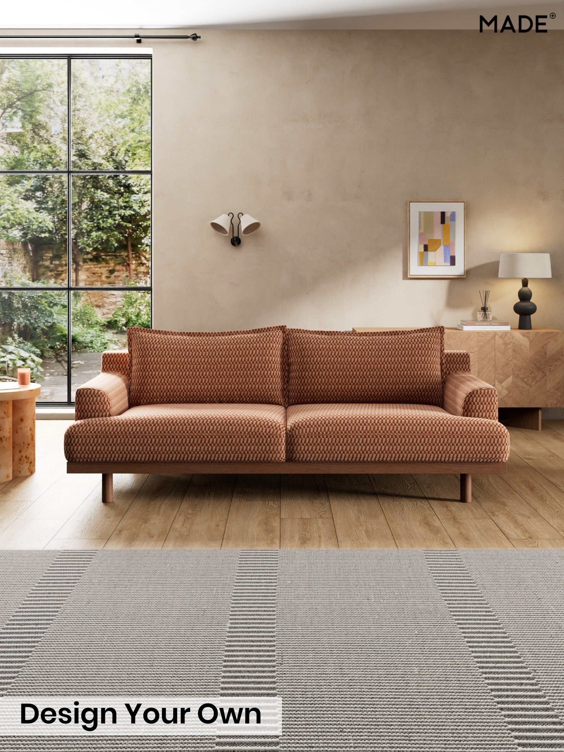 Lanzo Plush Weave/Rust Orange - Turin By Made