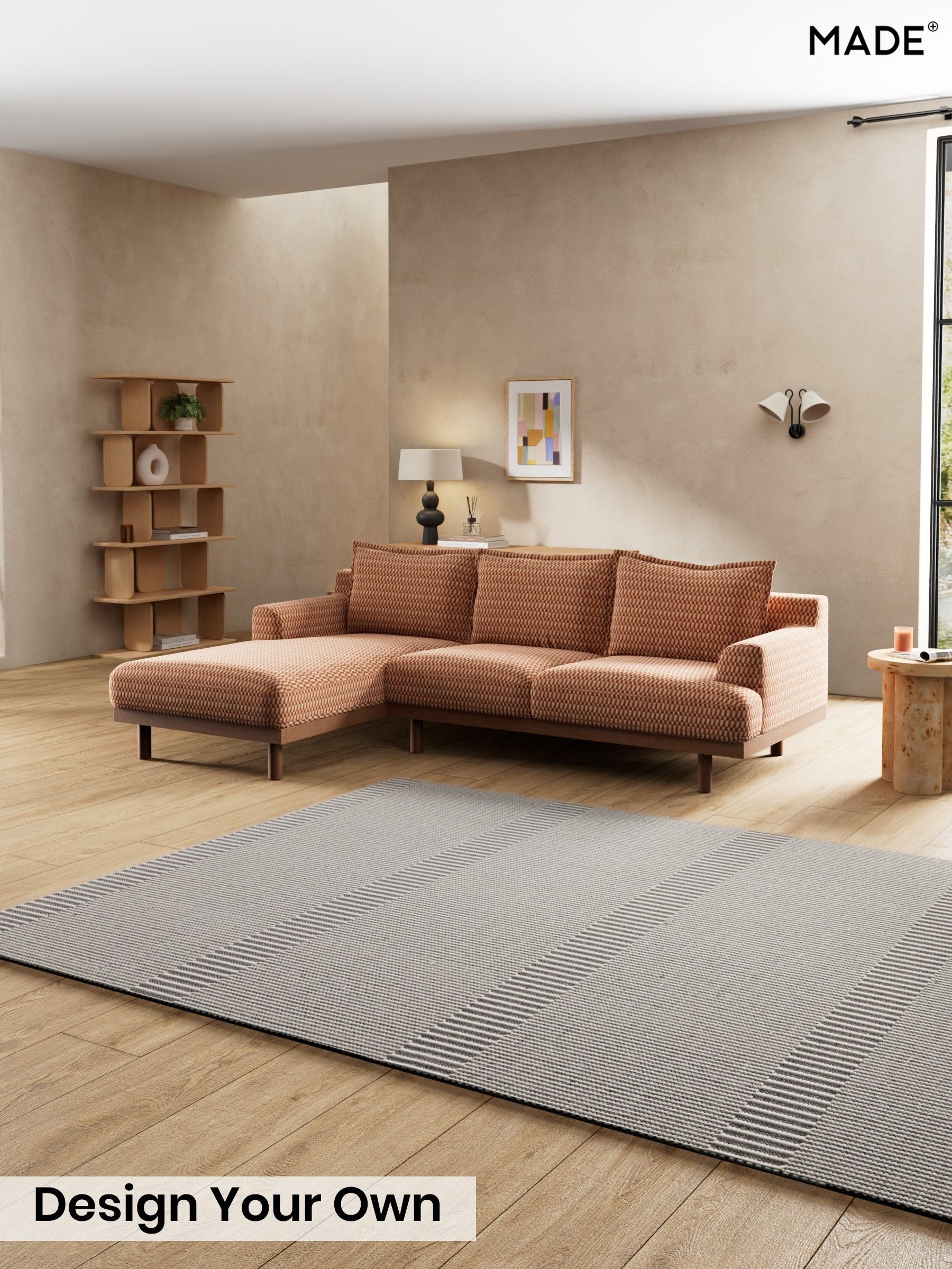 Lanzo Plush Weave/Rust Orange - Turin By Made